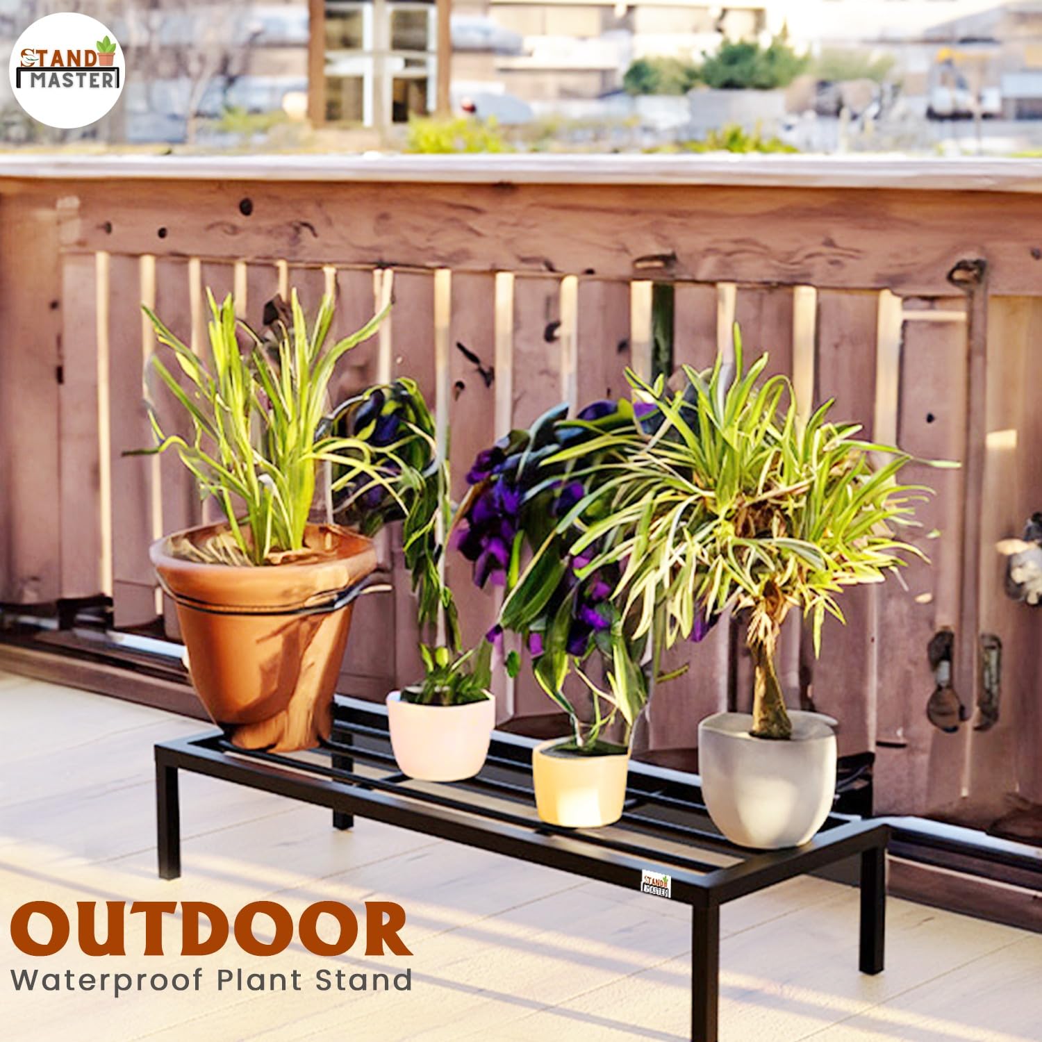 Stand Master Plant Stand For Balcony & Living Room Anti-Rust Pot Stand For Outdoor & Indoor Planters Gamla Flowerpot Garden Stand Plant Stands For Balcony Decoration Black Color 24 Inch | Plant Stand For Living Room (Set of 1) - Image 3 thumbnail