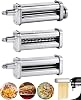 HOMGEN 3 Pack Pasta Attachment Set for All Kitchenaid Stand Mixer Including Pasta Sheet Roller, Spaghetti Cutter, Fettuccine Cutter with 8-Speed Adjustable to Enjoy Cooking Fun