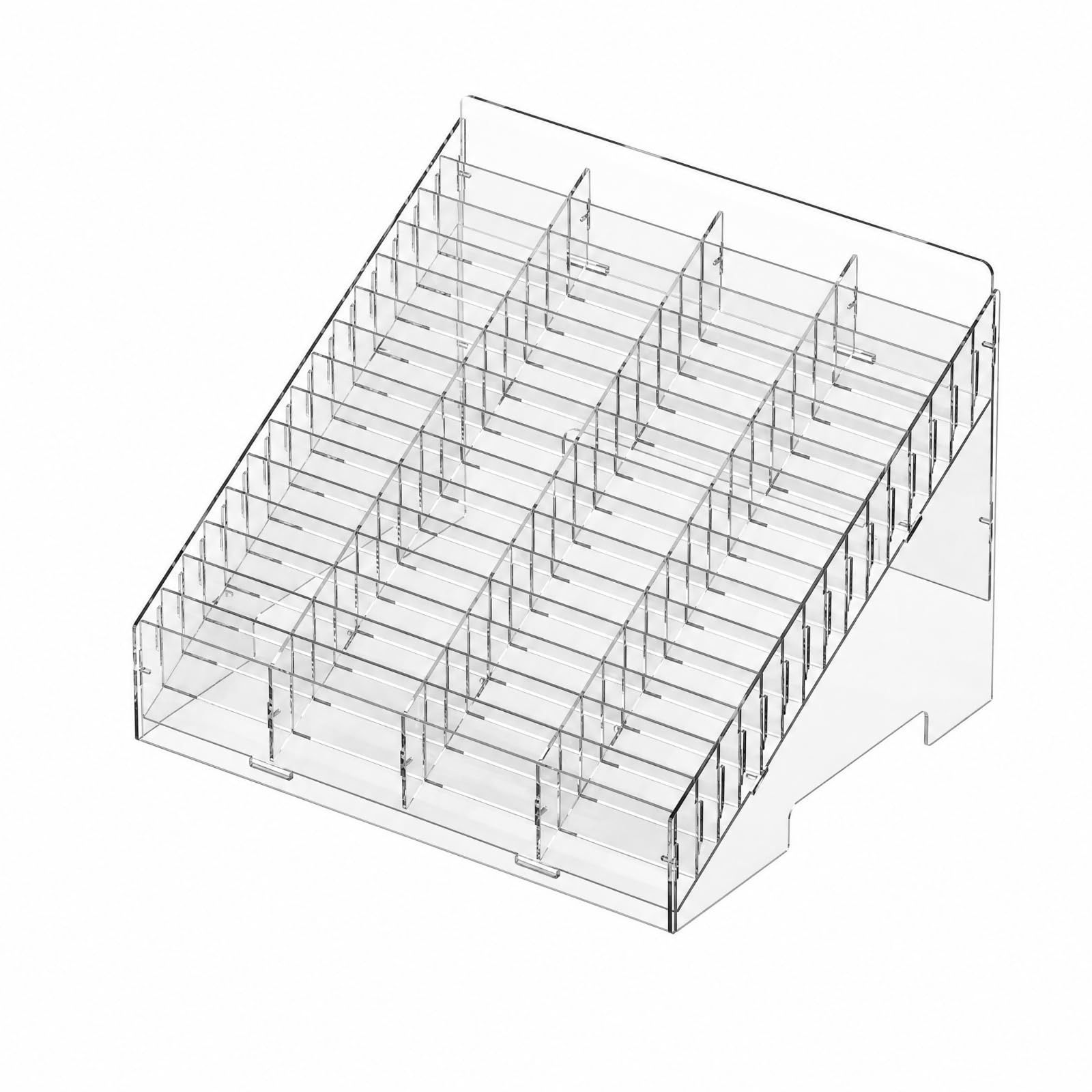 Boîte Rangement Traparente en Polystyrène Compact Range-Cartes Étiqutes Traparent Organiteur pr lon, 42x36x29cm, 60 Fentes