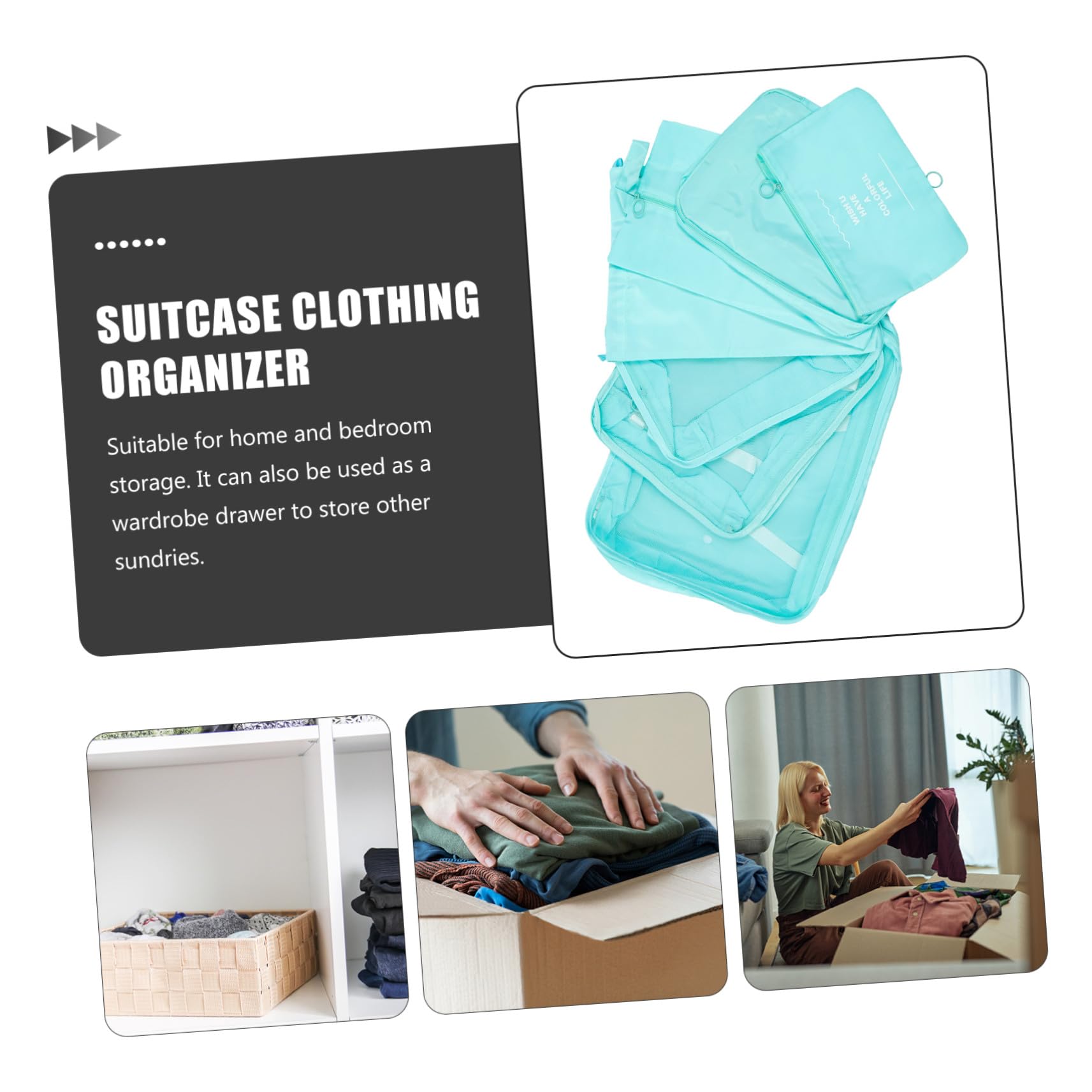 Reise Aufbewahrungsbeutel 1 Satz aus Polyester mit Kordelzug | Kleidung, Packorganizer für Outdoor Reisen, Wasserabweisend und Platzsparend