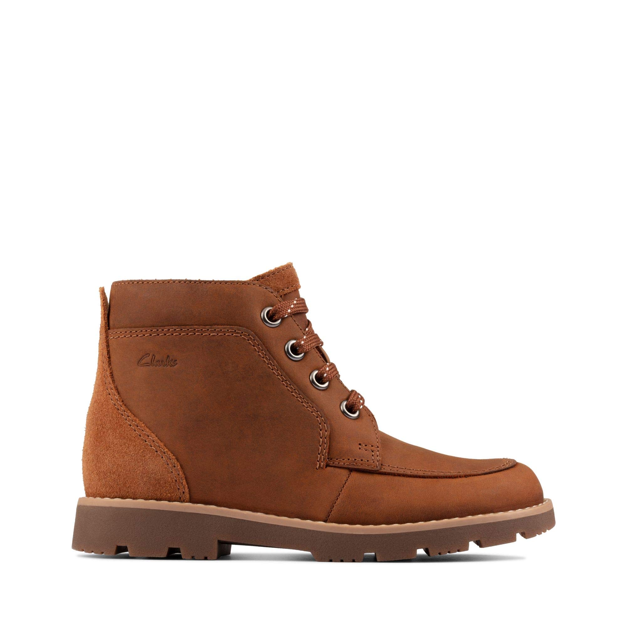 Clarks Men's Heath Lace K Chukka Boot, Tan Leather, 11.5 UK Child