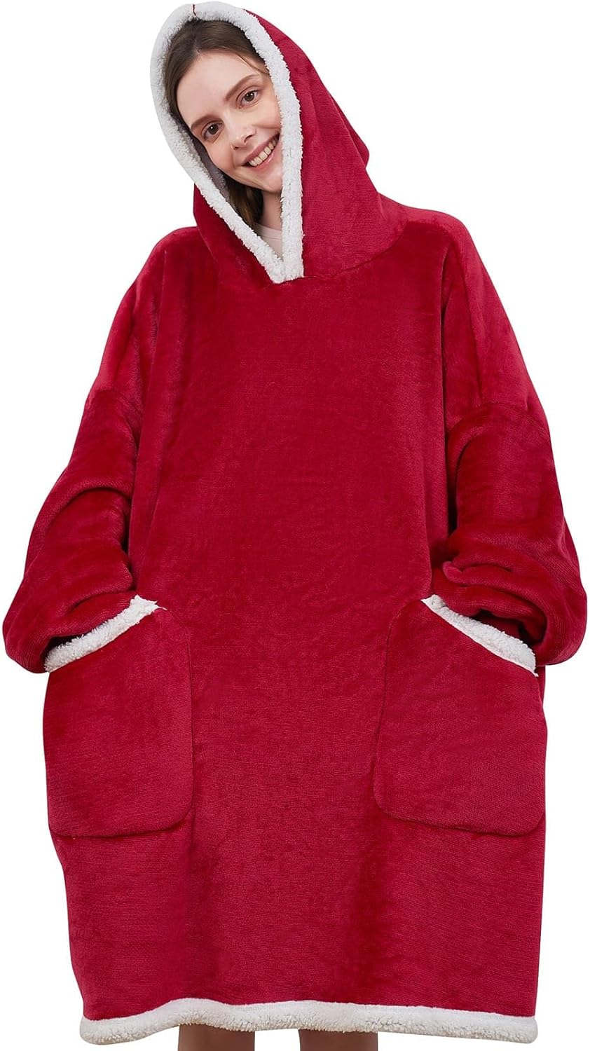 Zarler Oversized Wearable Blanket Hoodie, Hooded Blankets for Women Men