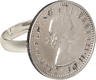 Authentic Handmade British Sixpence Coin Ring Unique Unusual Gift Idea