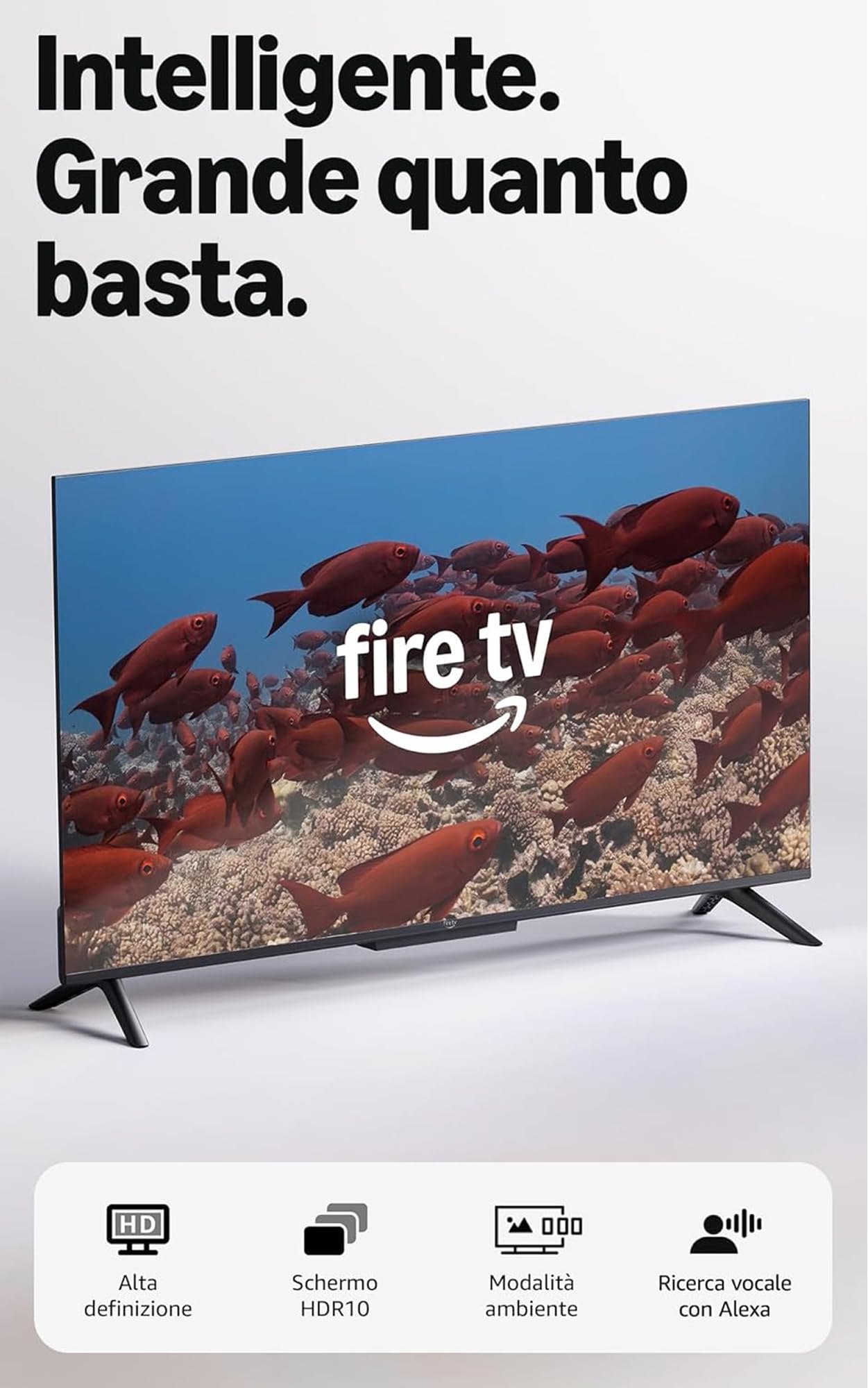 Amazon Ember Serie 2 da 32" con Fire TV, smart TV HD con telecomando Alexa, streaming veloce, Dolby Audio, modalità ambiente, TV in diretta gratuita + Fire TV Soundbar di Amazon, altoparlante 2.0