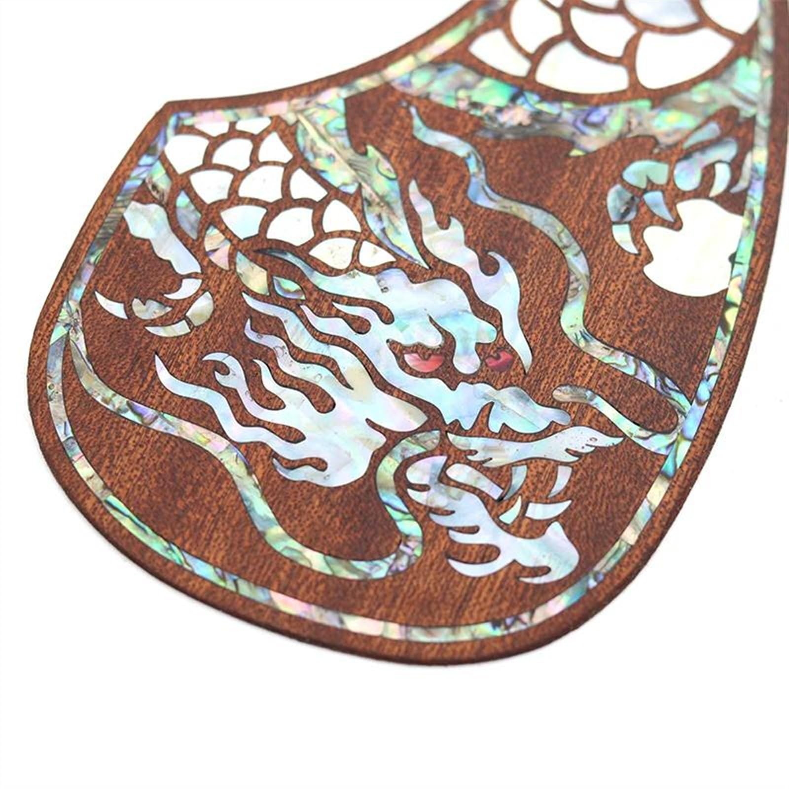 Golpeador para Guitarra Acústica Golpeador De Guitarra Acústica, Protector De Púas, Autoadhesivo, Madera De Sapele Con Incrustaciones De Concha, Placa Antiarañazos Para Guitarra