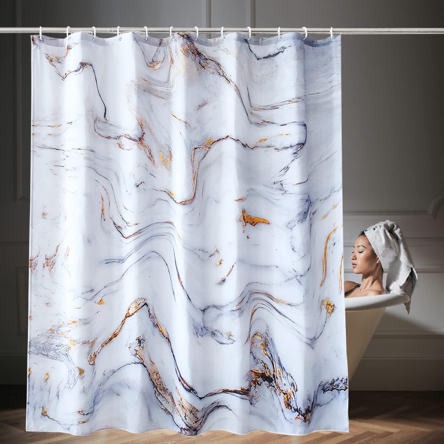 WedDecor Bathroom Shower Curtain Waterproof Anti Mould Mildew Resistant ...
