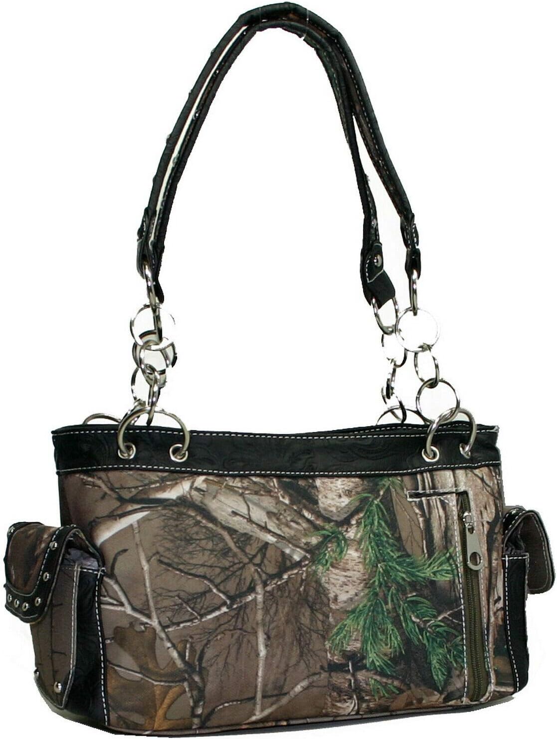 Western Rhinestone Studs Cross Handbag Purse With Matching Wallet