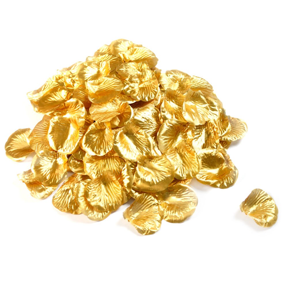 KINGWEDDING 1000 Pcs Silk Rose Petals Artificial Flowers Wedding Party Favors Decoration Gold