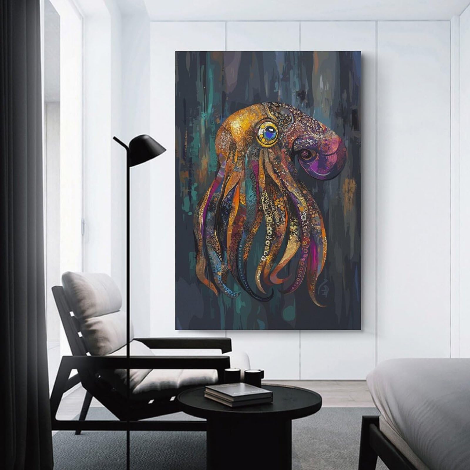Junmoney Cuttlefish Poster Art Room Decor Wall Art, 24x36inch(60x90cm), for Gallery Wall Decor And Room Displays, Decorative Artwork with Flexible Styling