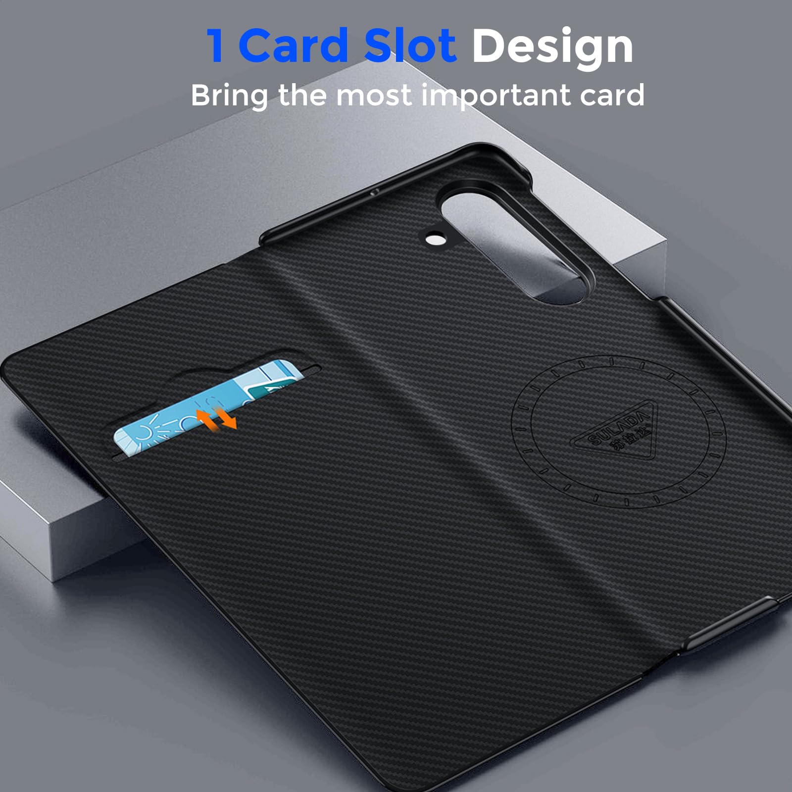 Custodia a libro per Samsung Galaxy Z Fold 6, con anello magnetico nascosto, [compatibile] Custodia a libro in pelle di alta qualità con slot per carte di credito chiusura magnetica, custodia