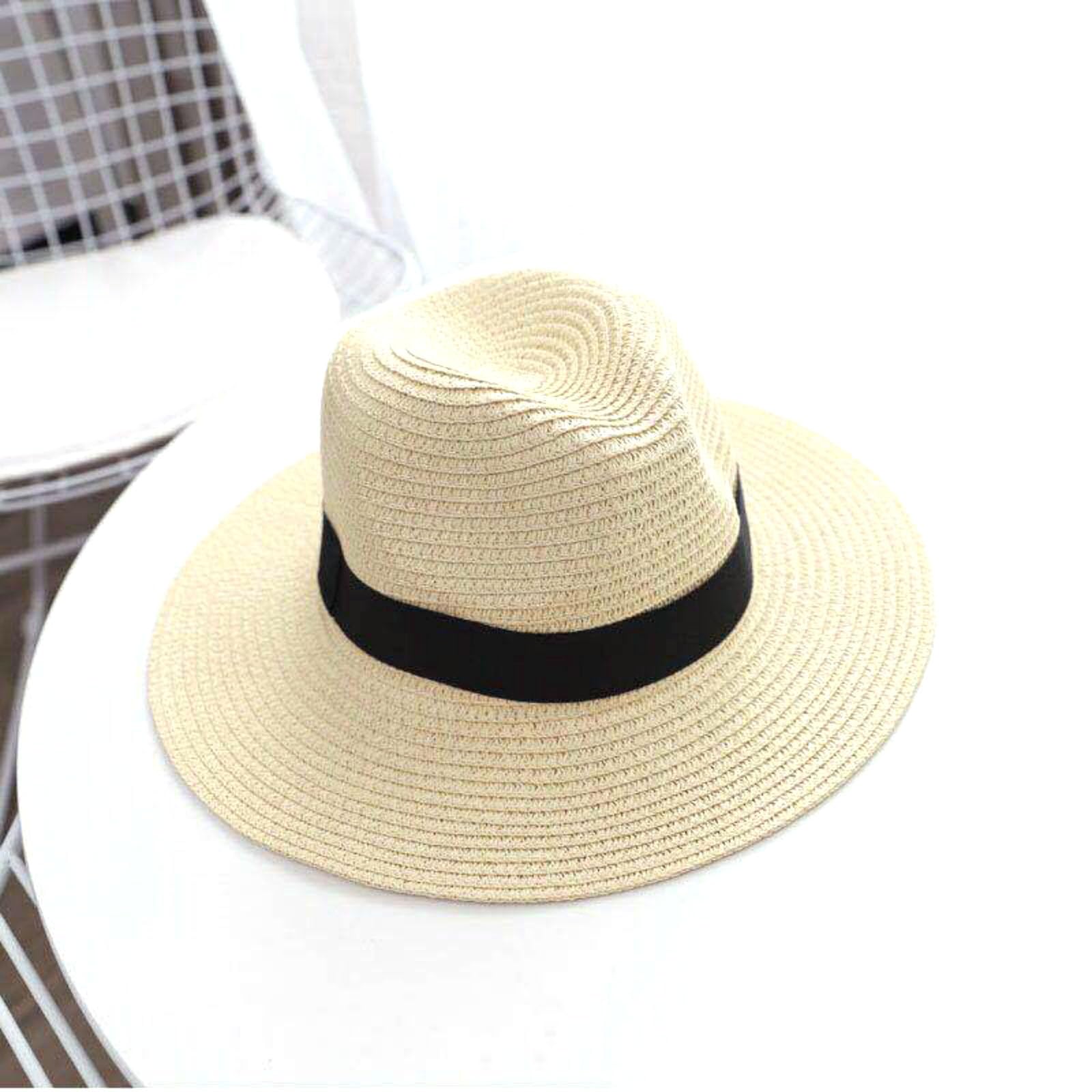 Yaepoip Beige Classic Panama Handmade Hat, Authentic Hat Handwoven Straw Fedora (,10 Years)