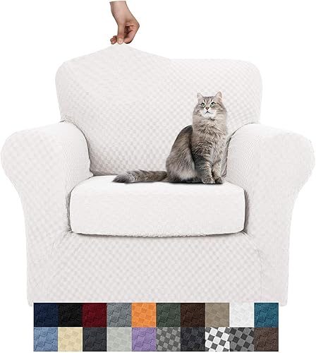 Miniatura 27 de YEMYHOM Últimas Fundas de Sofá a Cuadros de 4 Piezas para Sofá de 3 Cojines Extra Grande de Alta Elasticidad Engrosada Funda de Sofá para Perros