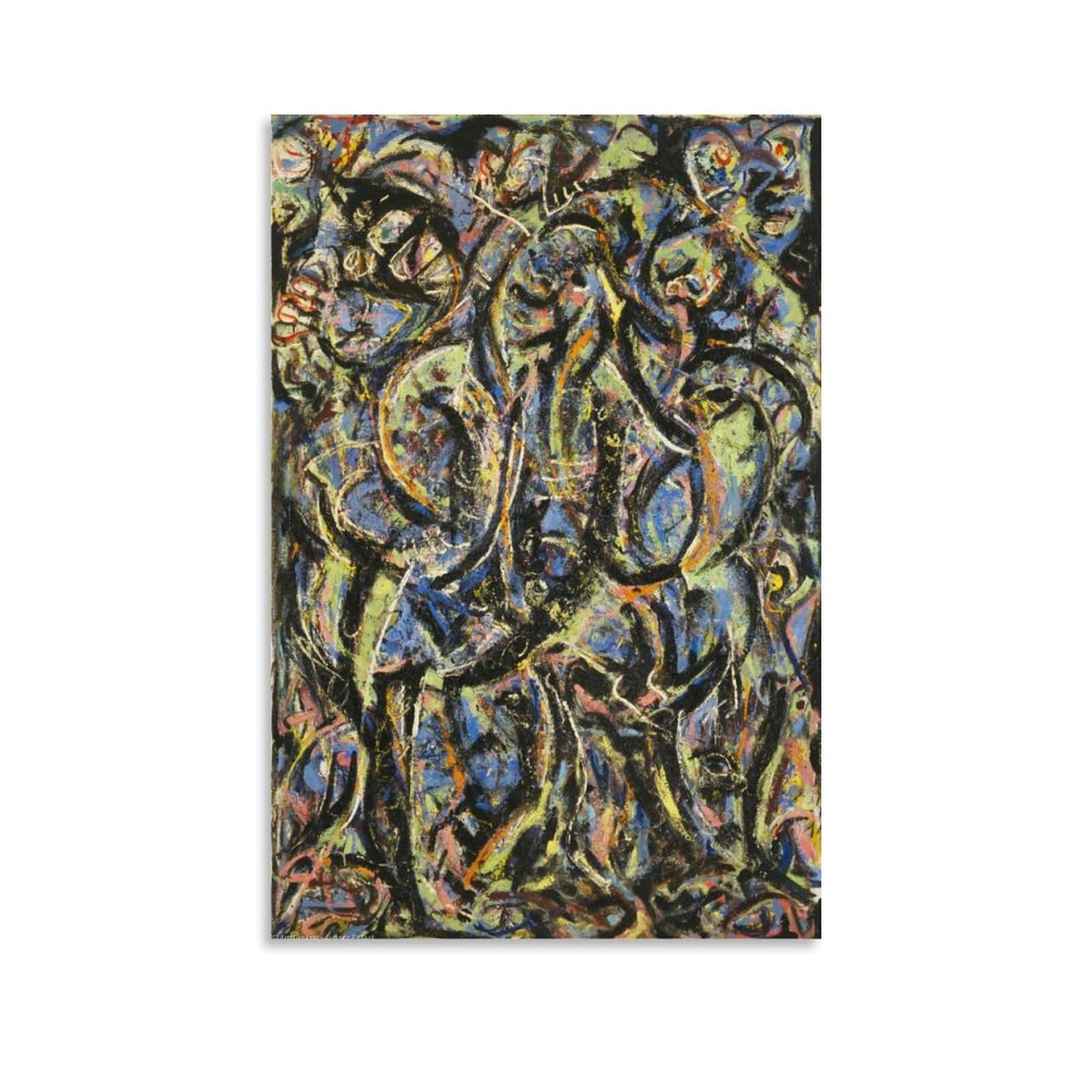 Nganoh Unframe-Style Gothi By Jackson Pollock Canvas Printed Poster Wall Art Painting Canvas Gift Living Room Prints Bedroom Decor Artworks 16X24inch(40X60cm)