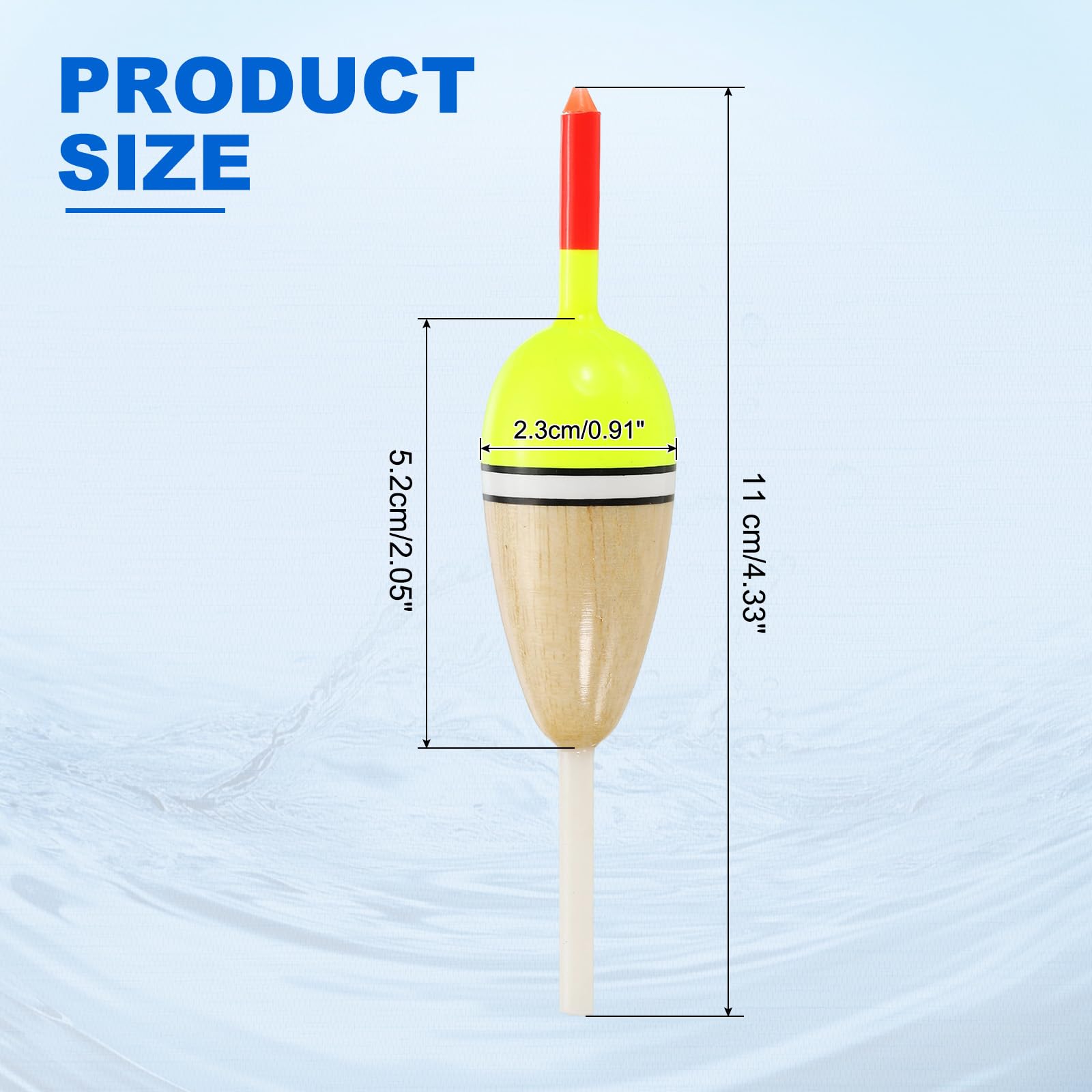 PATIKIL Fishing Floats Rigs, Fishing Bobbers Stick Slip Bobbers Fishing Accessories with Buoyant Balsa Wood Body