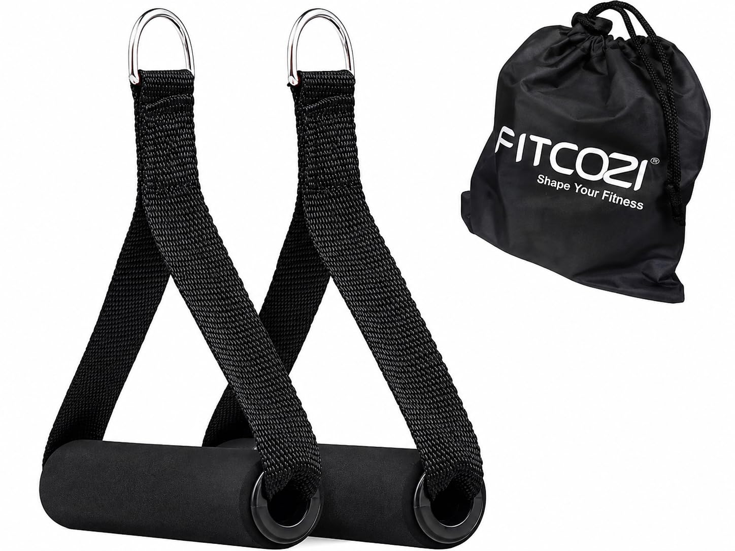 fitcozi nylon exercise handles cable machine attachments resistance bands handles grips fitness strap stirrup handle cable attachment for yoga exercise workout gym resistance training