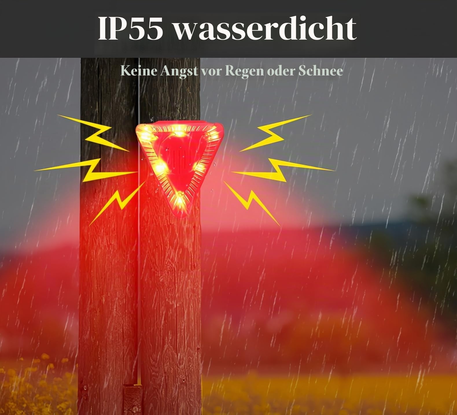 3-Pack Solar Power Alarm 129dB Warnung Laute Sirene wasserdichte blinkende Rotlicht Tier Repeller Laute Alarm Sound Ganztägige Sicherheit für Farm Home Scheune Yard