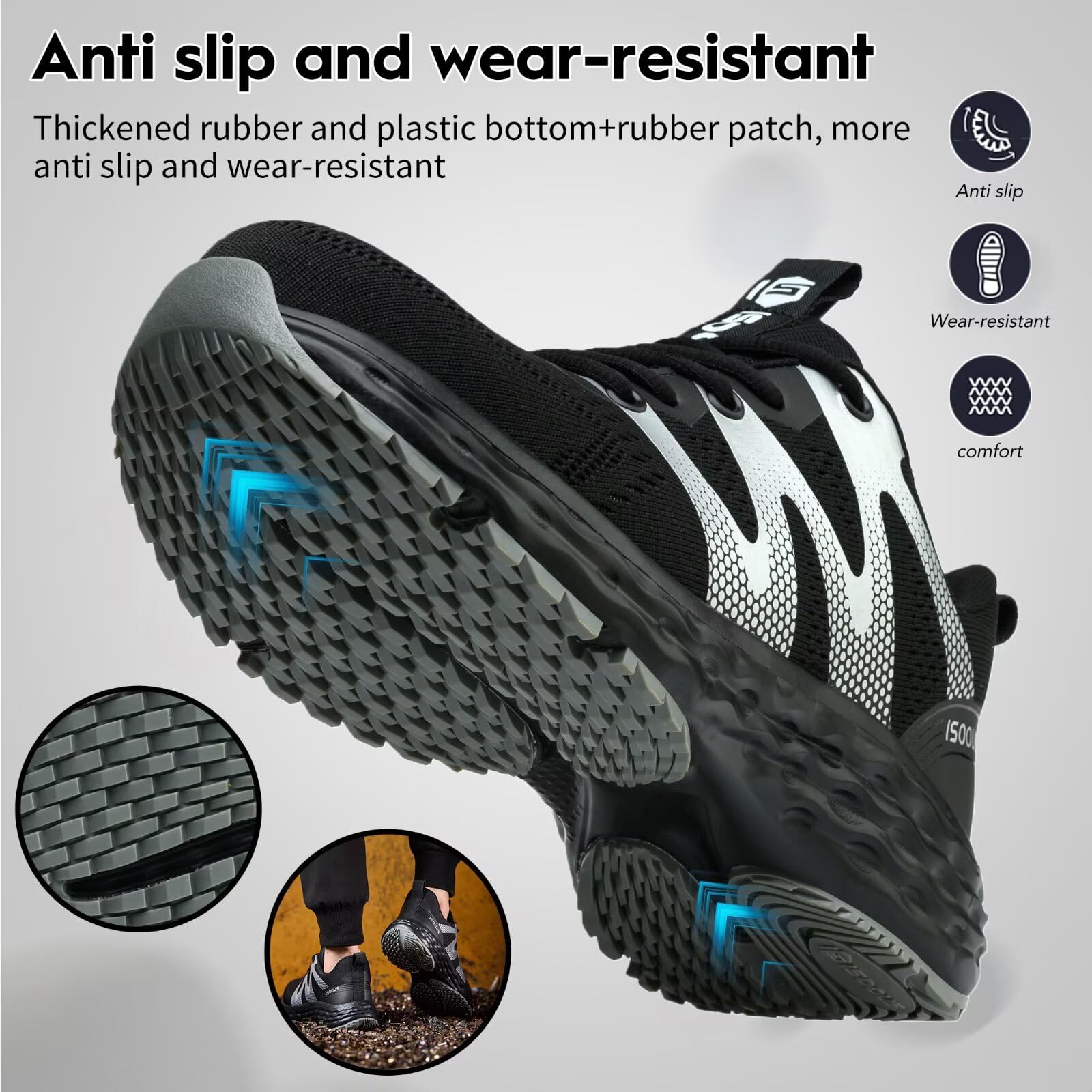 Scarpe Antinfortunistiche Uomo Donna Leggere Scarpe da Lavoro Comode Scarpe Sicurezza con Punta in Acciaio Traspiranti