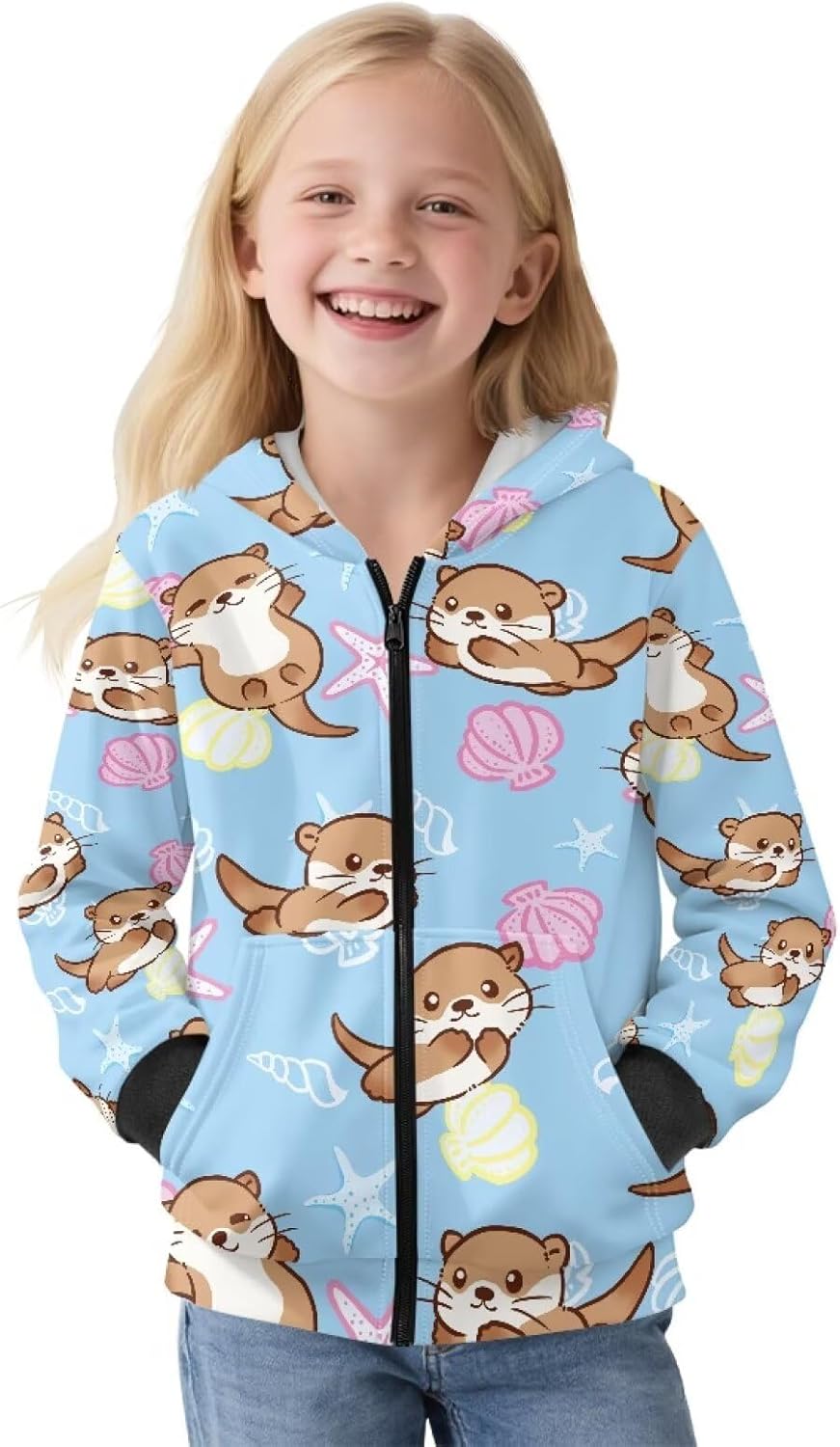 Girl Zip up Hoodie Sweatshirt Soft Fleece Jacket with Pocket for Girls 6-16 Years