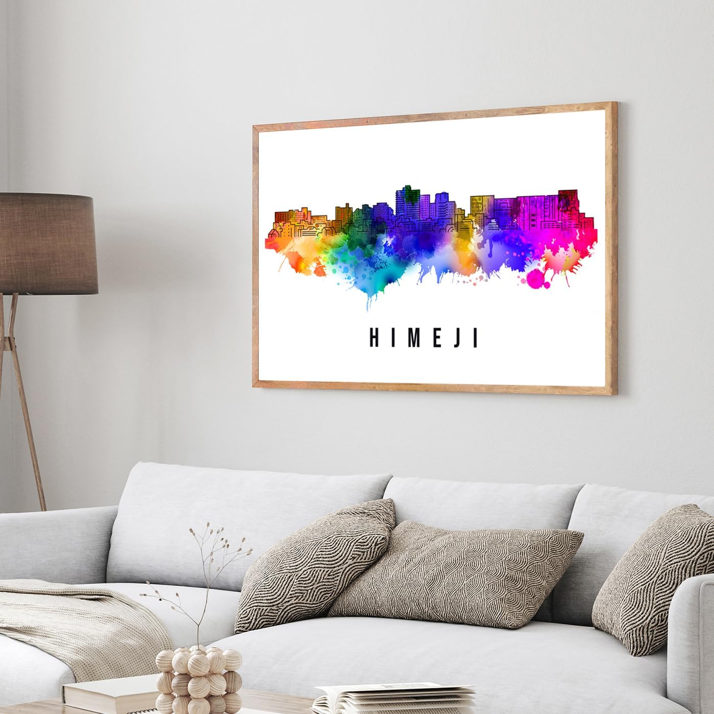 Pera Print Japan Poster, Japan-Himeji Poster, Japan Illustration Skyline City Poster, Modern Skyline Poster, Cityscape and Landmark Print, Home-Office Wall Art Decoration