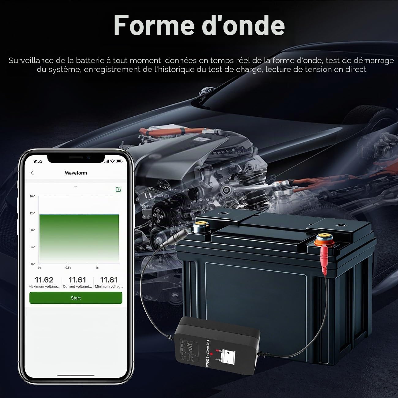 Moniteur de batterie 6-48 V connecté [Lescars]