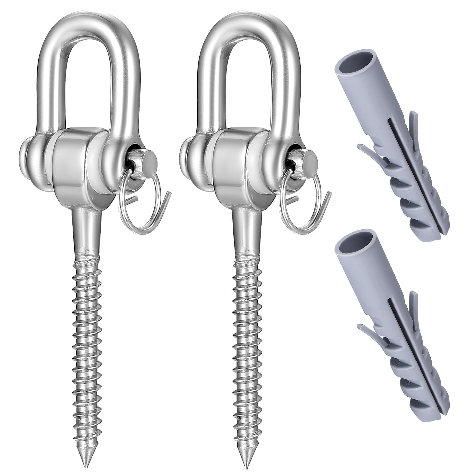 ANBEEISS 2 Pcs Heavy Duty Swing Hangers, 180 Stainless Steel Eye Bolts Hammock Swing Brackets, Ceiling Swings Hooks for Hanging Wooden Porch Playground Yoga Hammocks, 800KG Capacity