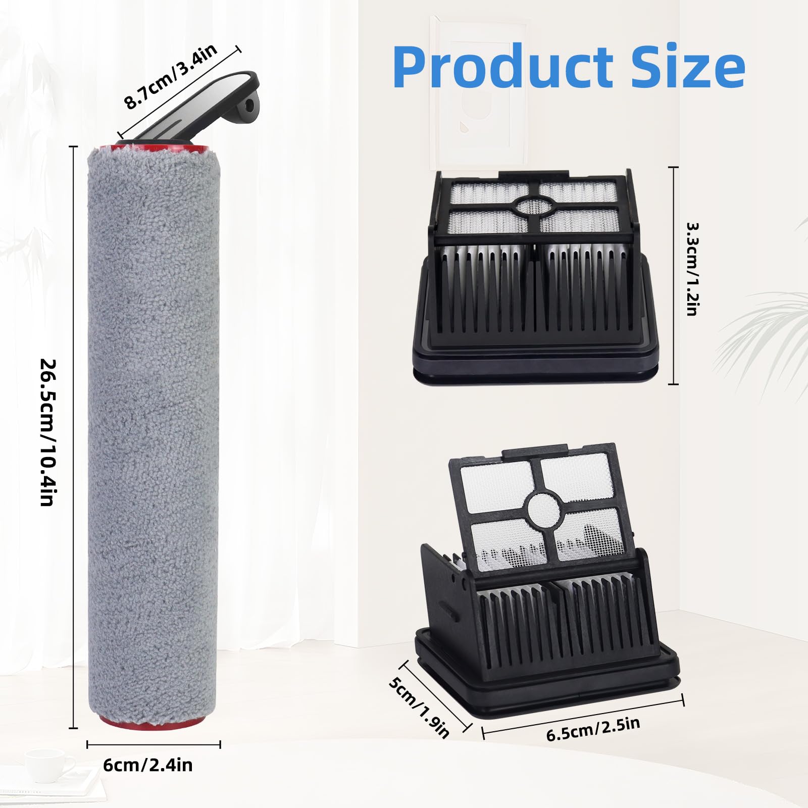 Dreame H15 Pro & H12 Pro Zubehör Set: 2 Walzenbürsten + 4 HEPA-Filter – Frische Leistung Für Ihren Nass- Und Trockensauger
