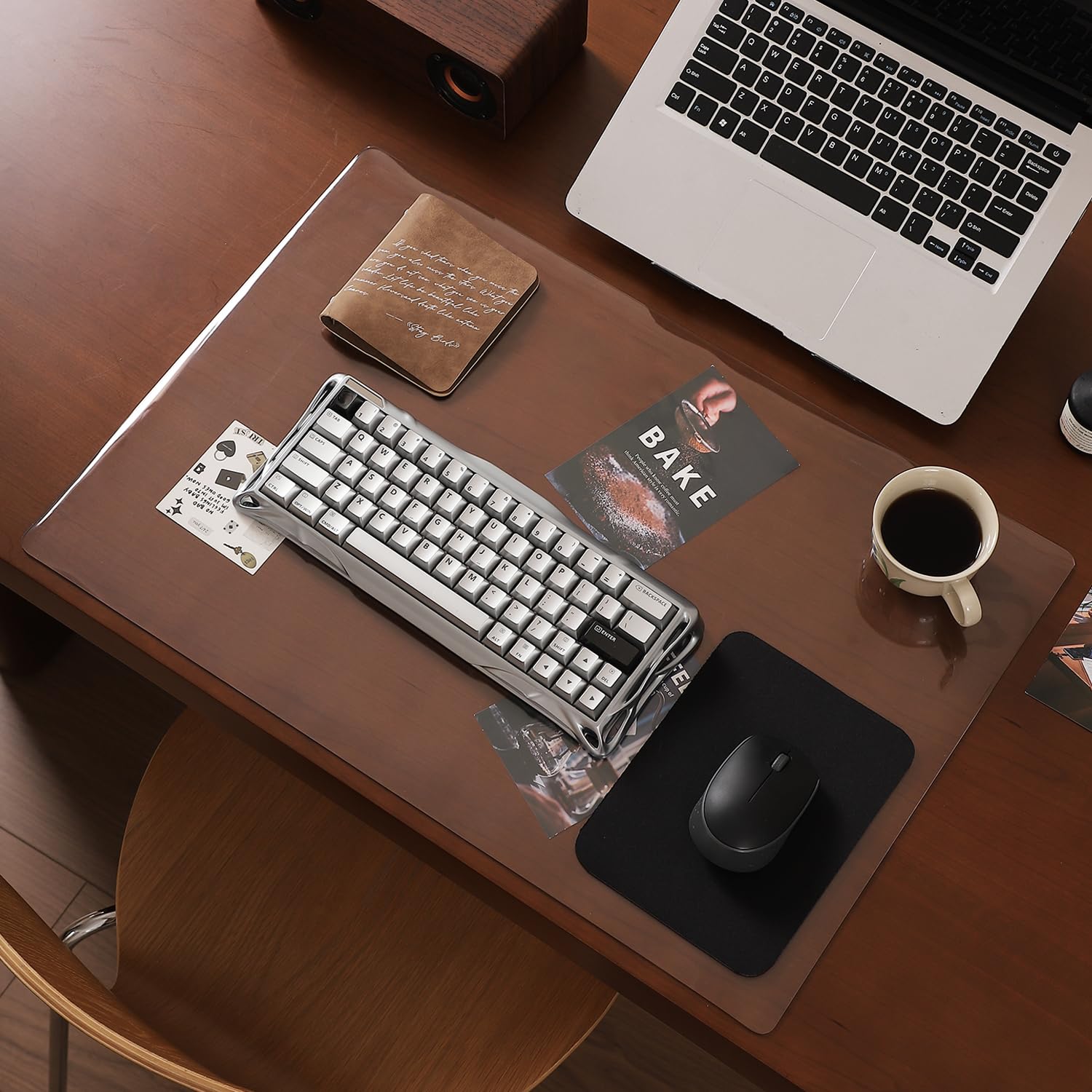 CLARIVIK Desk Protector Mat/Desk Mat, Non-Slip PVC Desk Protector Mat, Waterproof Heat Insulation Make Up Desk Mat for Dressing Table for Desk Accessories with Family School Office (120x50cm)