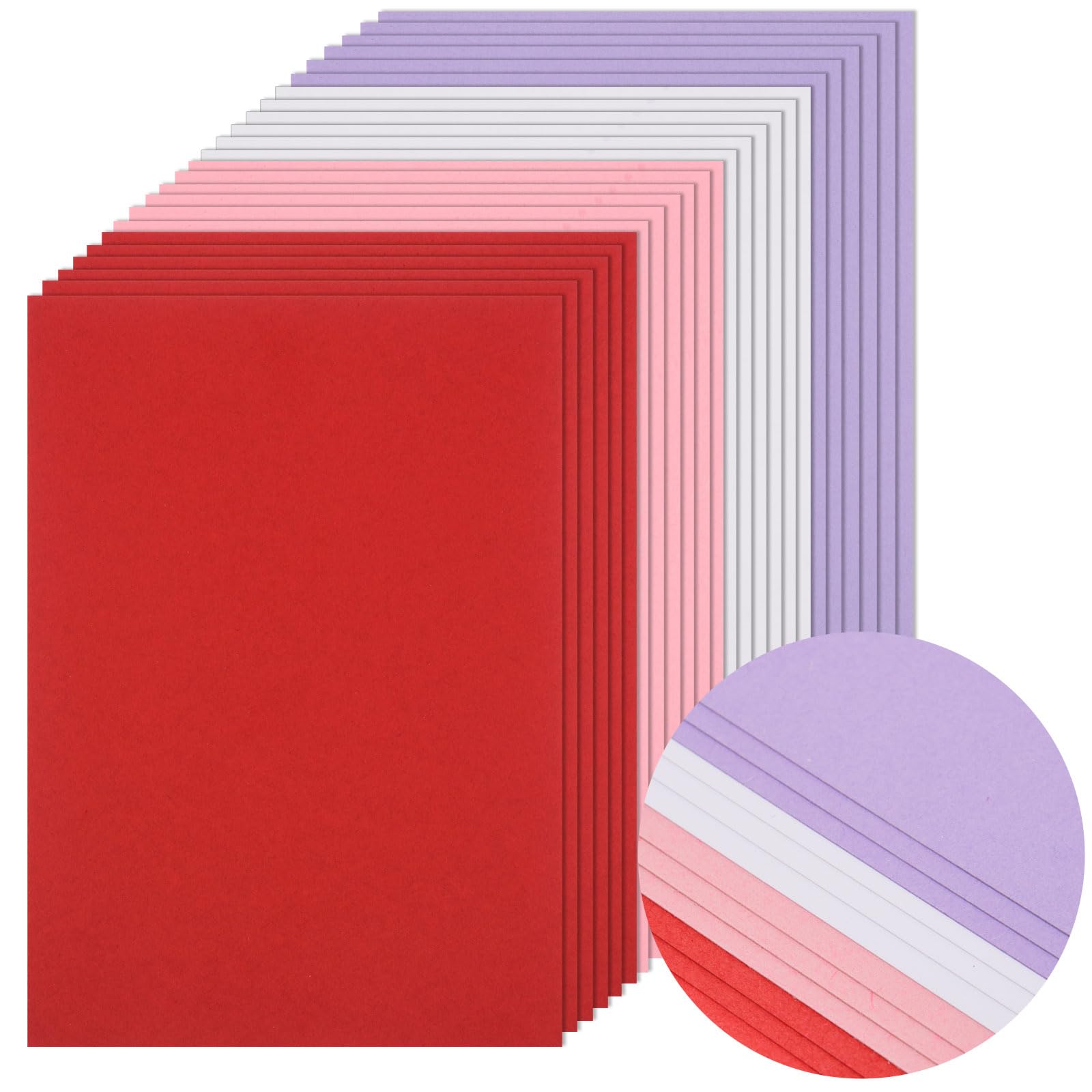 240 Sheets Valentine's Day Cardstock Paper 8.5 x 11" Red Pink White Purple Cardstock Paper 180gsm/65lb Medium Weight Cover Card Stock A4 Printer Paper