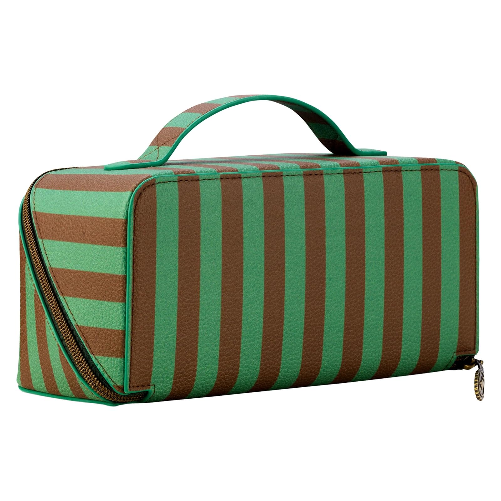 Pip Studio borsa da toilette Cyrille Cosmetic Bag Stripe Green verde marrone