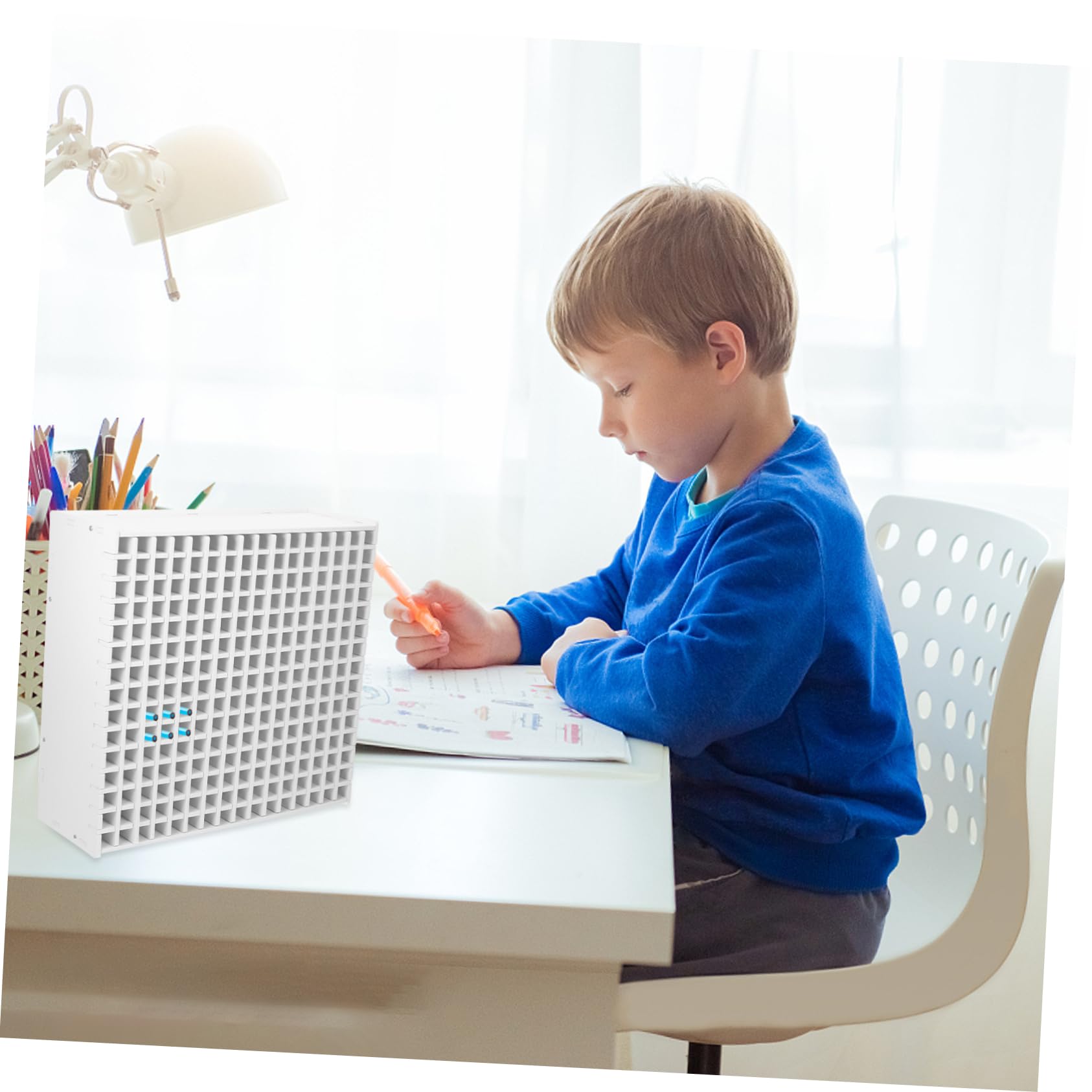 Portapenne Astuccio Bianco 240 Slot in Abs, Organizer Multifunzione | Festa Scuola Decor, Capienza Ampia, Salvaspazio da Scrivania per Studenti e Insegnanti