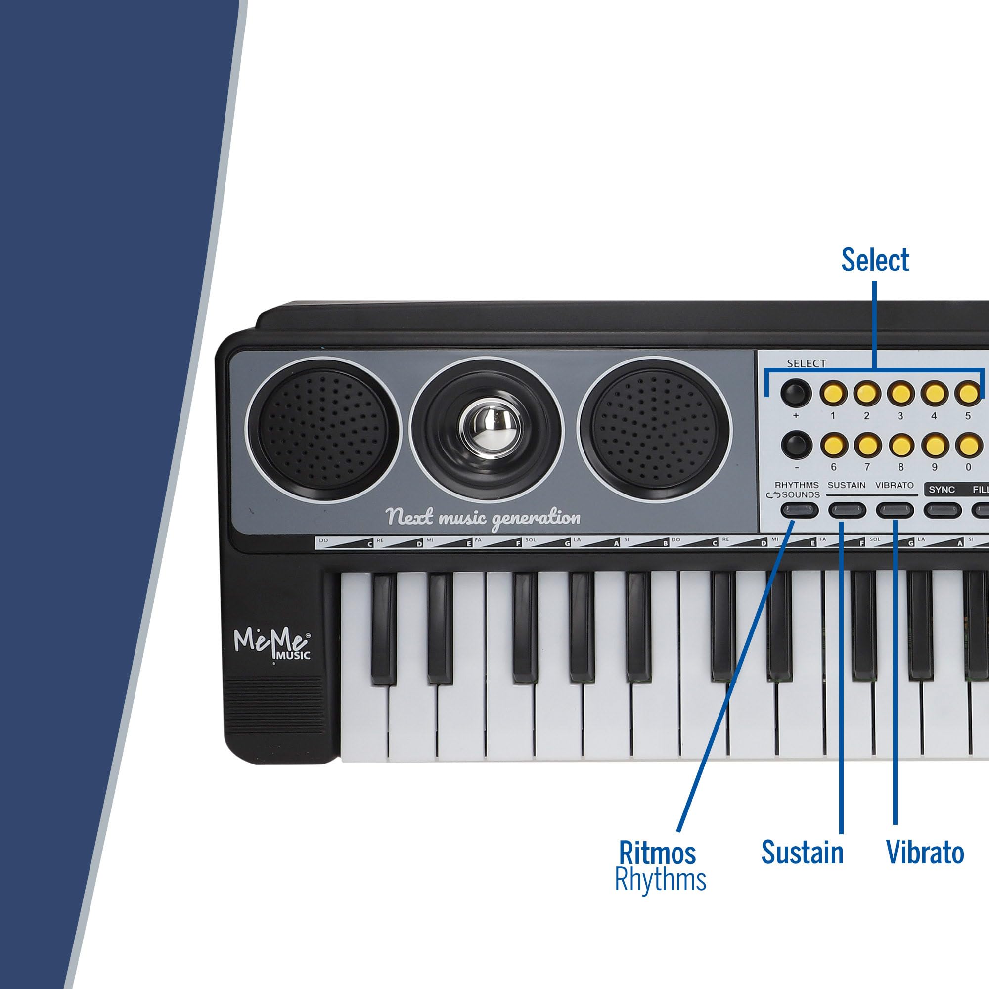 COLORBABY Meme Music Teclado para niños, 49 Teclas, Mide 54x17 cm, Aprender a Tocar el Piano, Teclados Infantiles, Instrumentos Musicales, Juguetes educativos 5 años (47185)