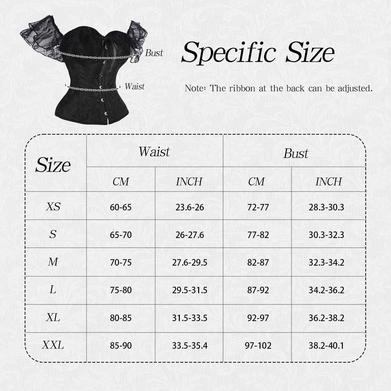 SUKUTU Corset complet pour Femme avec Bretelles en Dentelle partie Supérieure ajustée au Corps corset Gothique rétro avec Fermeture à l'avant sous-vêtement sculptant