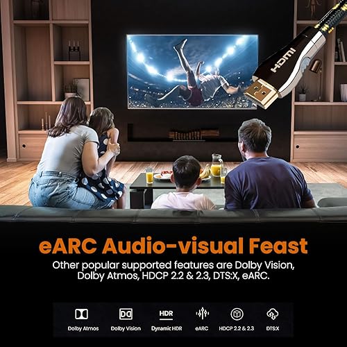 Miniatura 8 de Cable HDMI certificado de 6 pies (HDMI 2.1 10K 8K) HDMI de ultra alta velocidad HDR 48Gbps eARC VRR Dolby Atmos Vision para PS5 Xbox Series X RTX