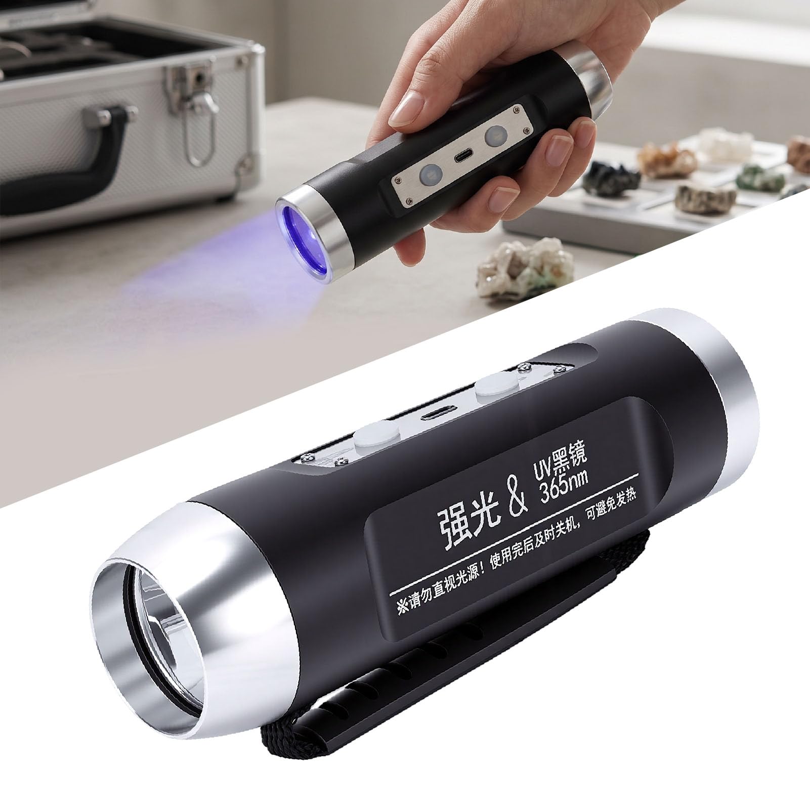 Marhynchus Lampe Torche Pierre Précieuse avec LED Dimmable, pour