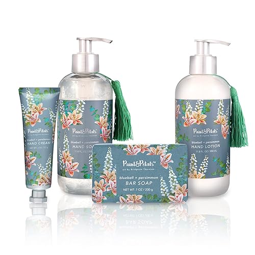 Miniatura 6 de PAINT&PETALS - Exfoliante corporal con aroma a Bluebell & Persimmon, proporciona un brillo radiante con cristales exfoliantes de sal y azúcar, nutre