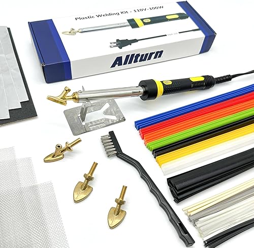 Allturn Soldador de plástico de 110 V-100 W, kit de soldadura de plástico, soldador de plástico, kit de reparación de soldadura de plástico para