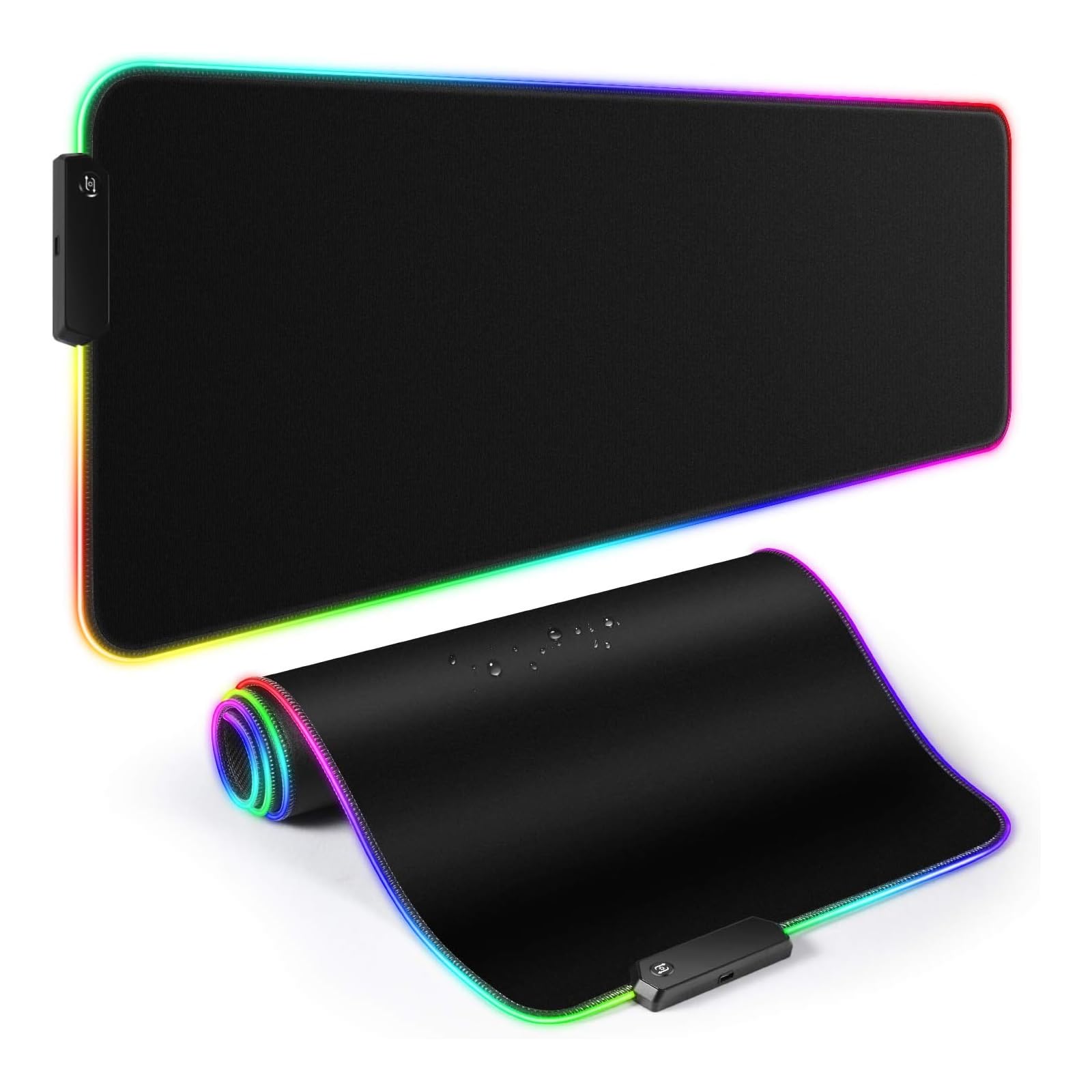 RGB Gaming Mouse Pad,Large Mouse Pad,13 Colors Led Light RGB PC Gaming Desk Mat, Non-Slip Rubber Based with Waterproof Coating Big Mouse Pad 31.5X11.8 in-image-10