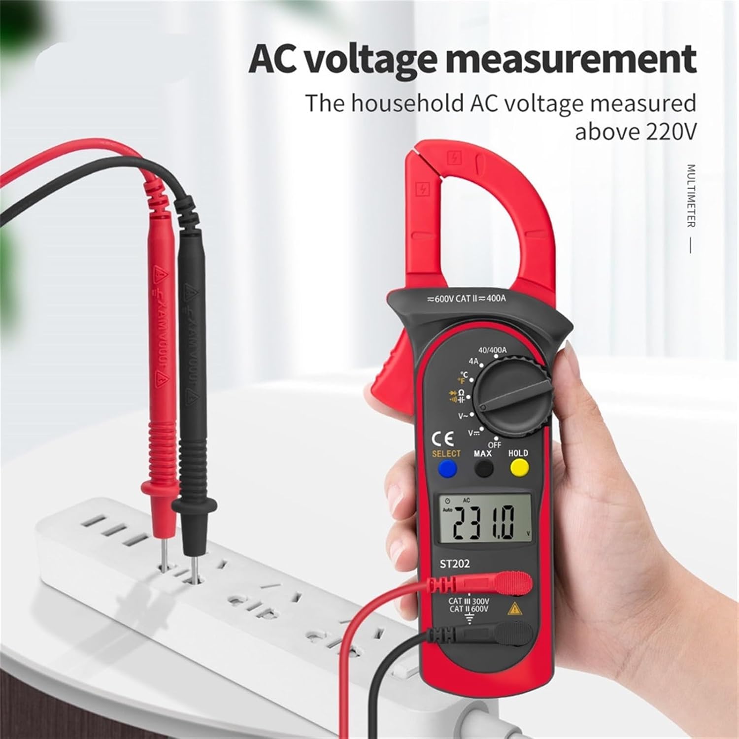 ST202 Professional Multimeter Clamp AC/DC Clamp Meter Digital Voltmeter Ammeter Amperometric Clamp Tester for Electrician