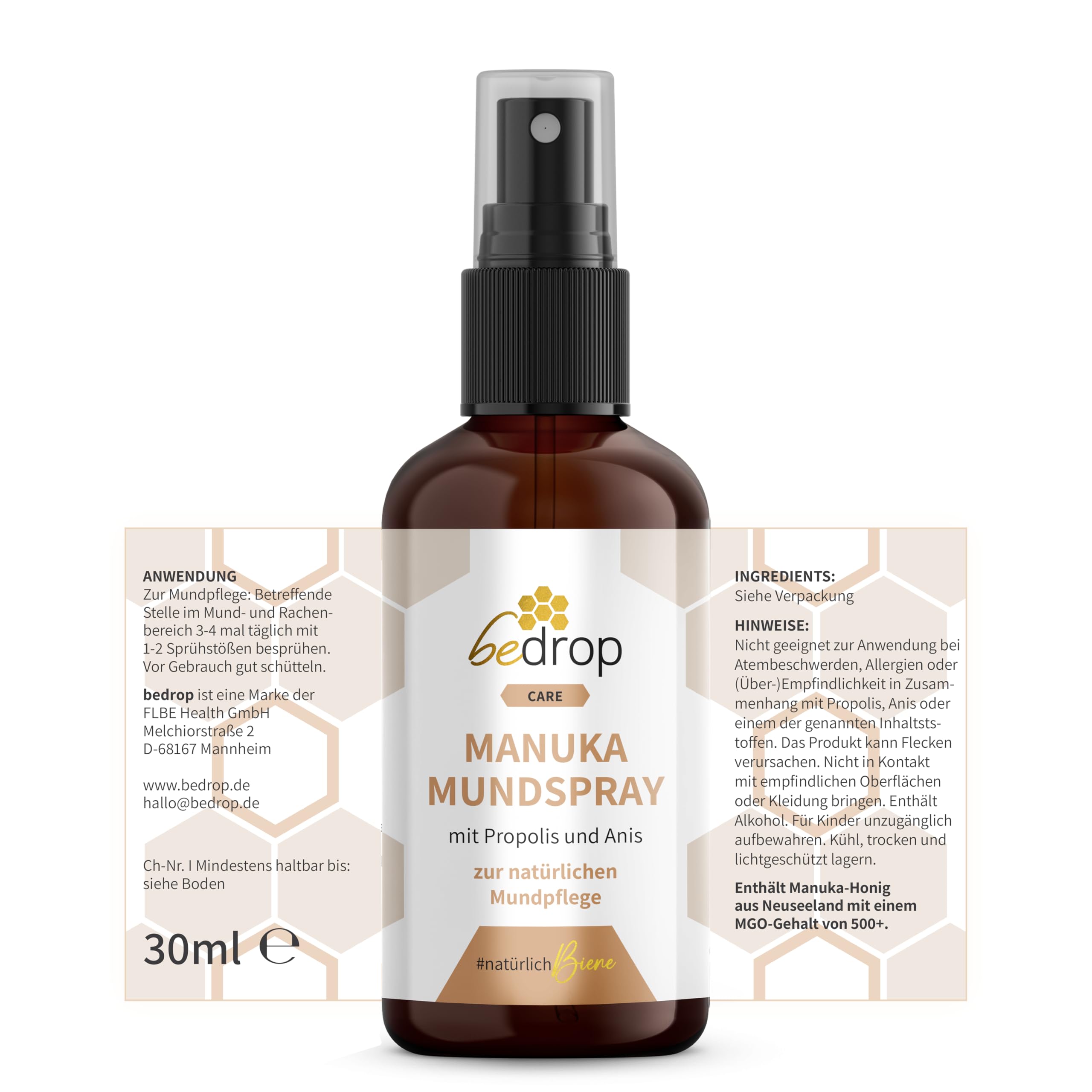 bedrop | Winter Care Set | Bee Balm, Propolis Kapseln, Royale Lotion, Manuka Honig 140g & Manuka Anis Spray für das Wohlbefinden