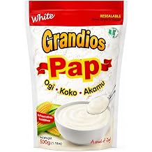 White Pap Ogi Akamu 500g 1.1lb Authentic African Fermented Corn Porridge Mix Nigerian Ogi Corn Meal for Breakfast, Baby Food, Koko, Akamu, Pap Smooth Maize Cereal for Swallow & Traditional Meals Grandios