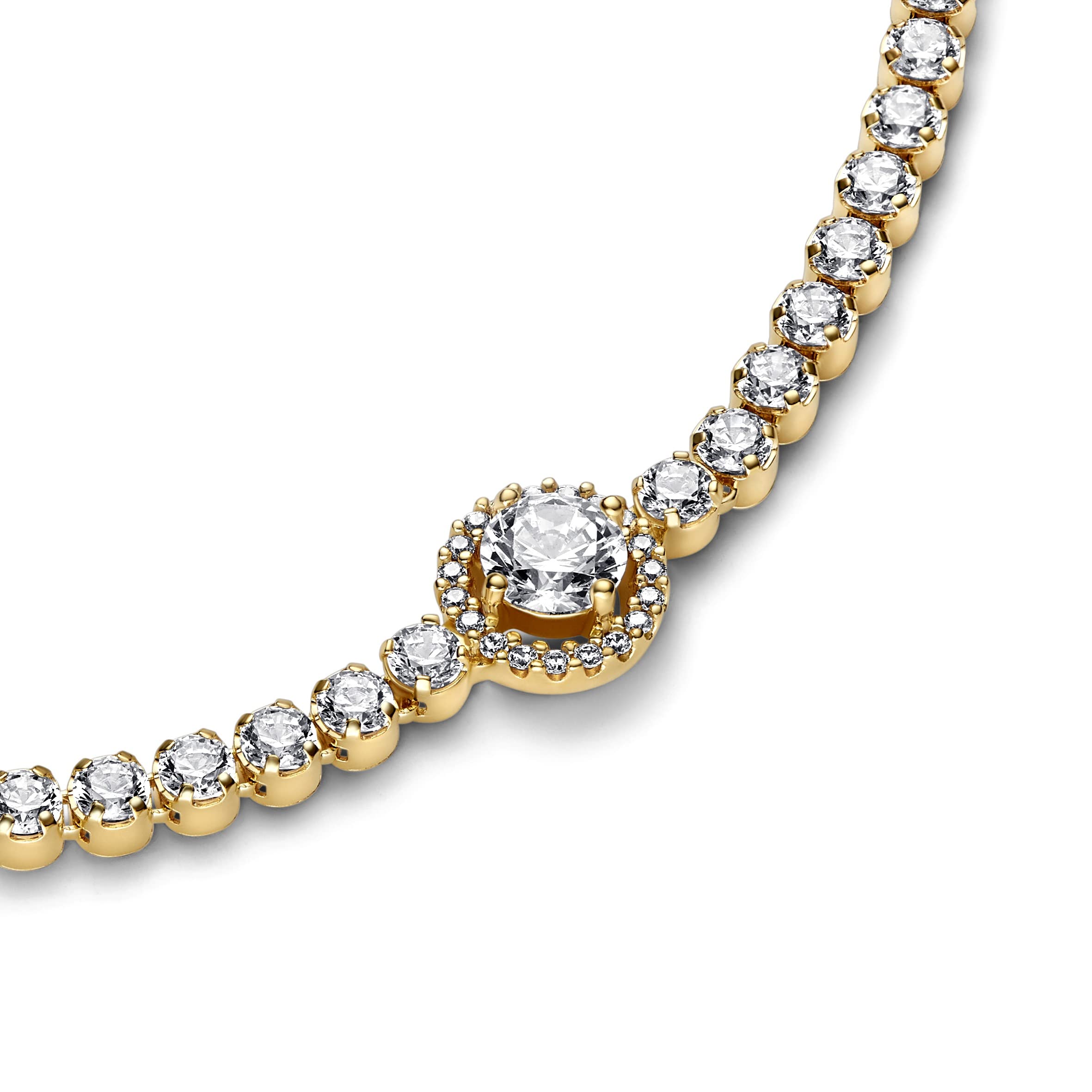 Pandora Timeless - Bracciale placcato in oro 14k con pietre di zirconia cubica incolori