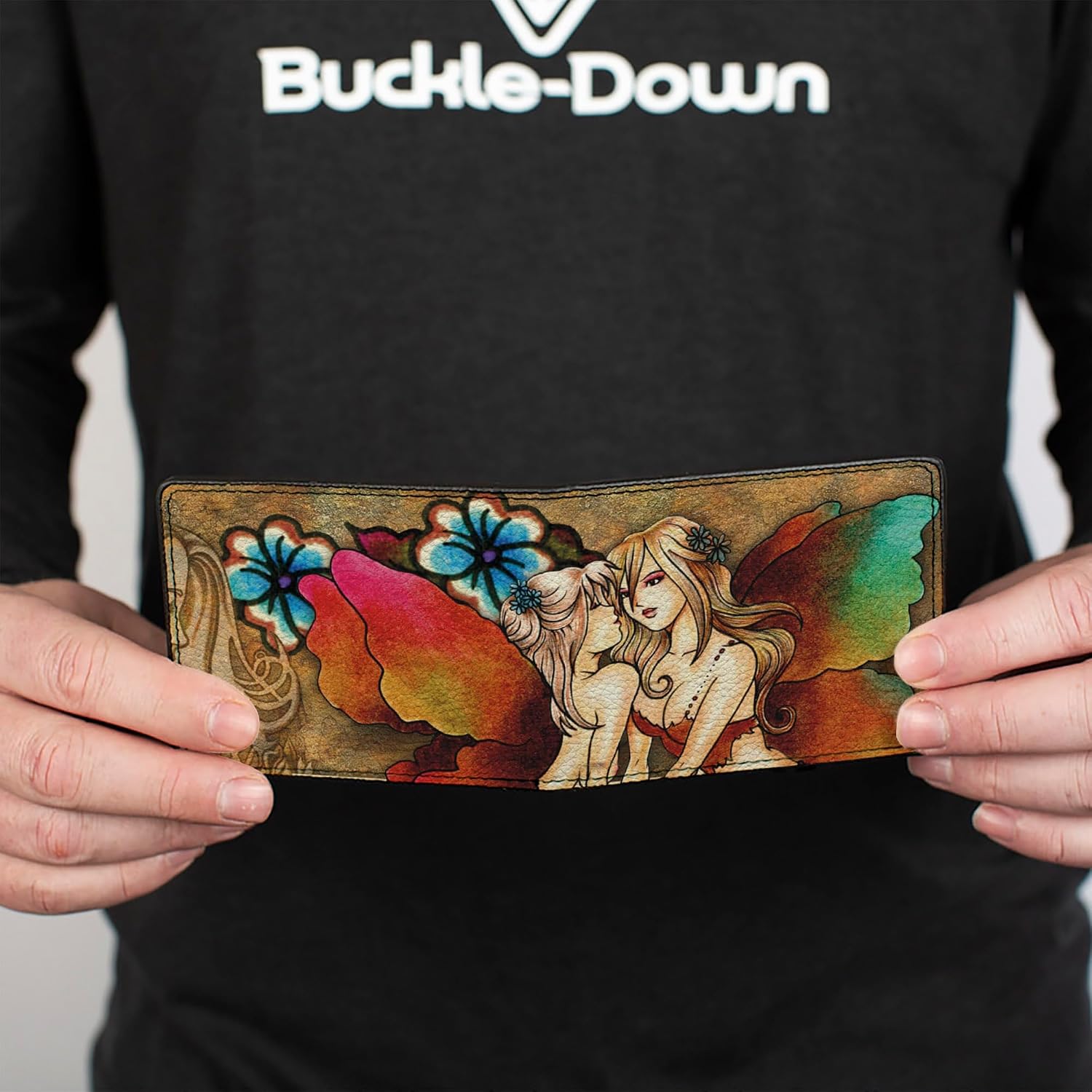 Buckle-Down Buckle-Down Bifold Wallet Tattoo Johnny Fairies Accessory, -Tattoo Johnny Fairies, 4.0" x 3.5"