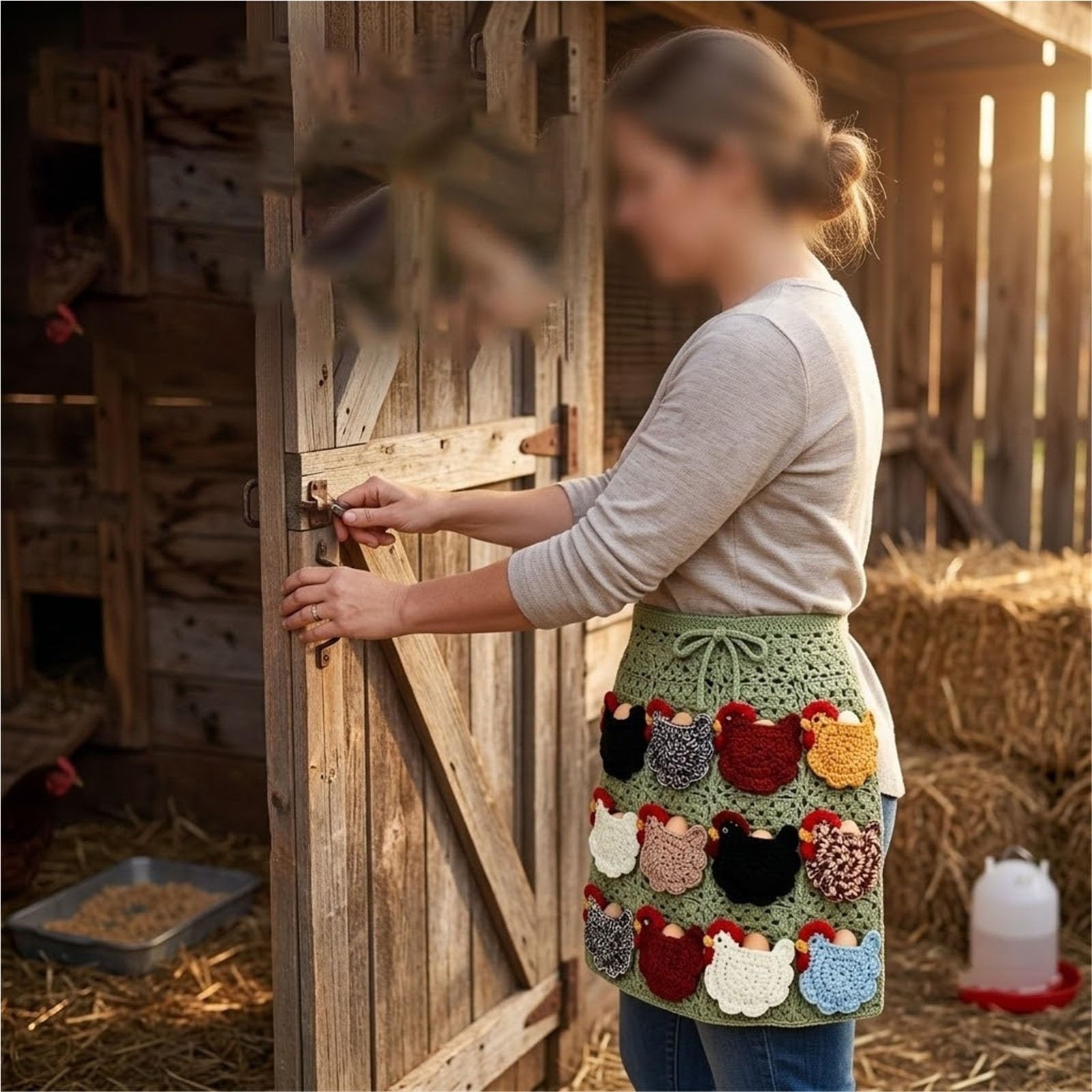 Tablier De Collecte D'œufs Au Crochet Fait À La Main, Tablier De Collecte