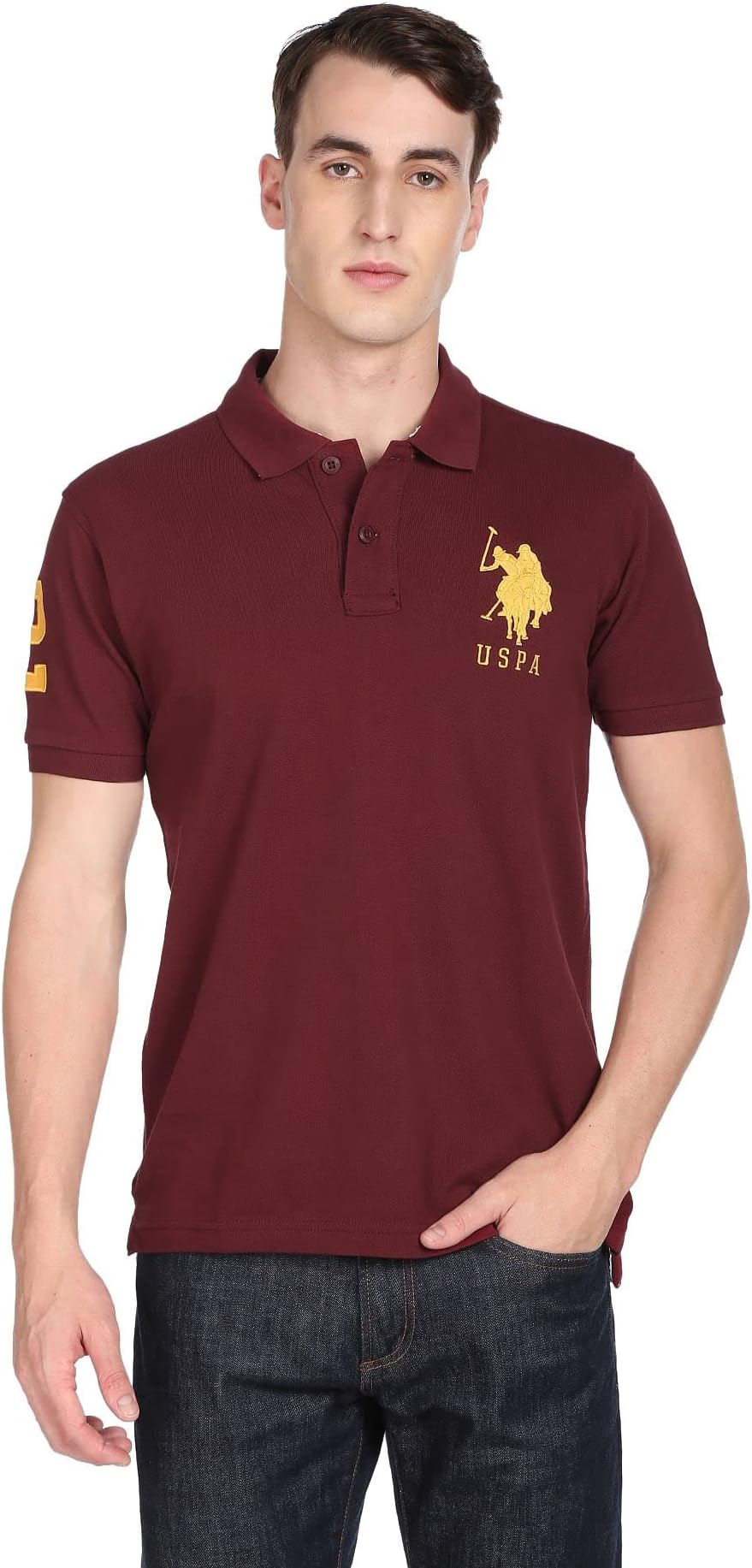 U.S. POLO ASSN.Men Cotton Solid Regular Fit Polo Shirt