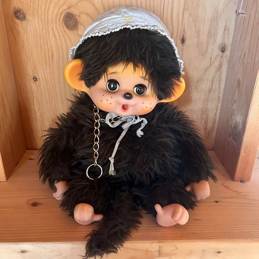Baby Daisuke Retro Sleep Eye Monchhichi with Hat & Chain
