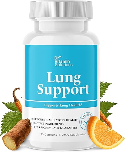 DR VITAMIN SOLUTIONS Suplemento de desintoxicación pulmonar con vitamina C, Cordyceps, Butterbur y hoja de ortiga - Apoya la salud pulmonar y la