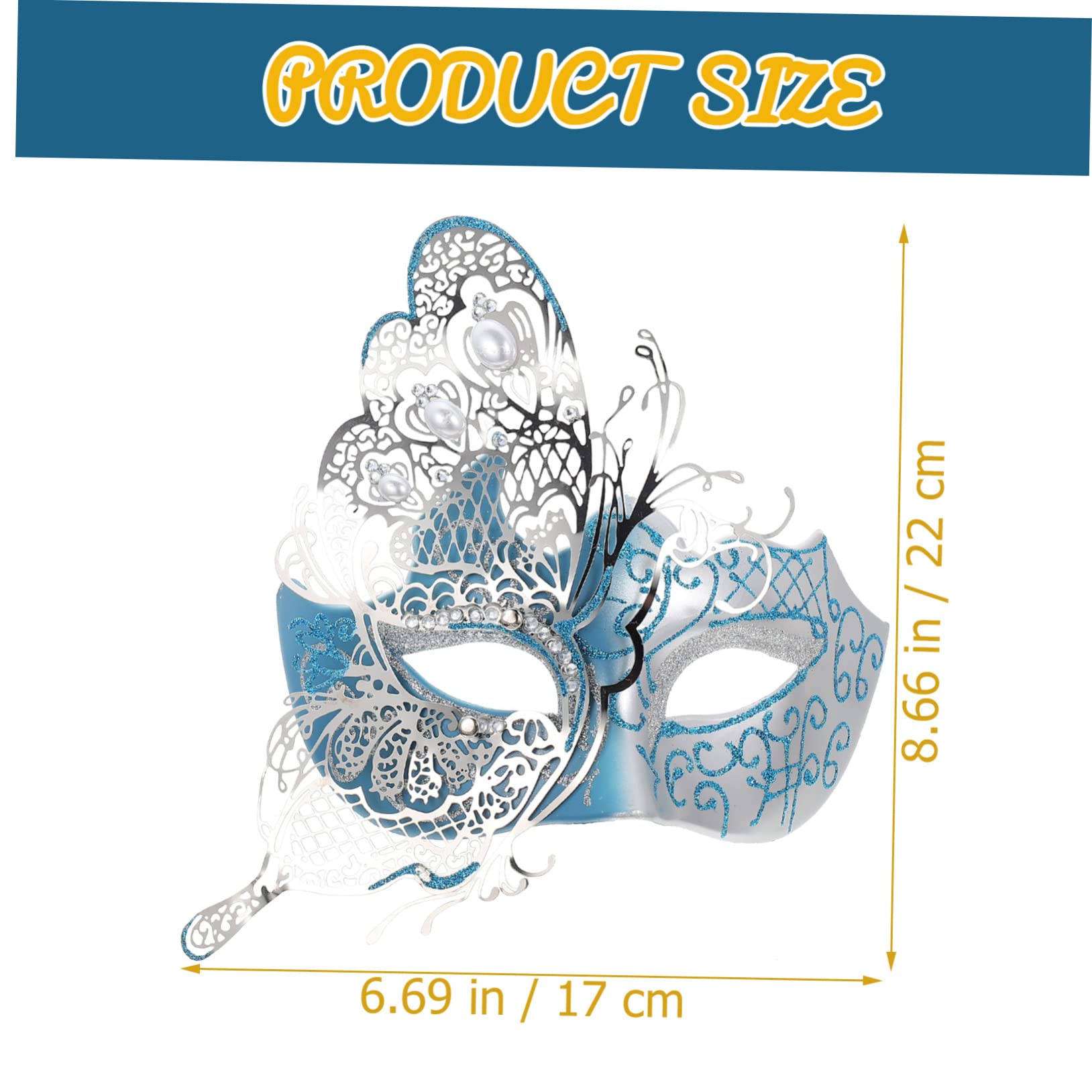 GALPADA Metal and Plastic Butterfly-design Half Facemask for Women's Masquerade Ball