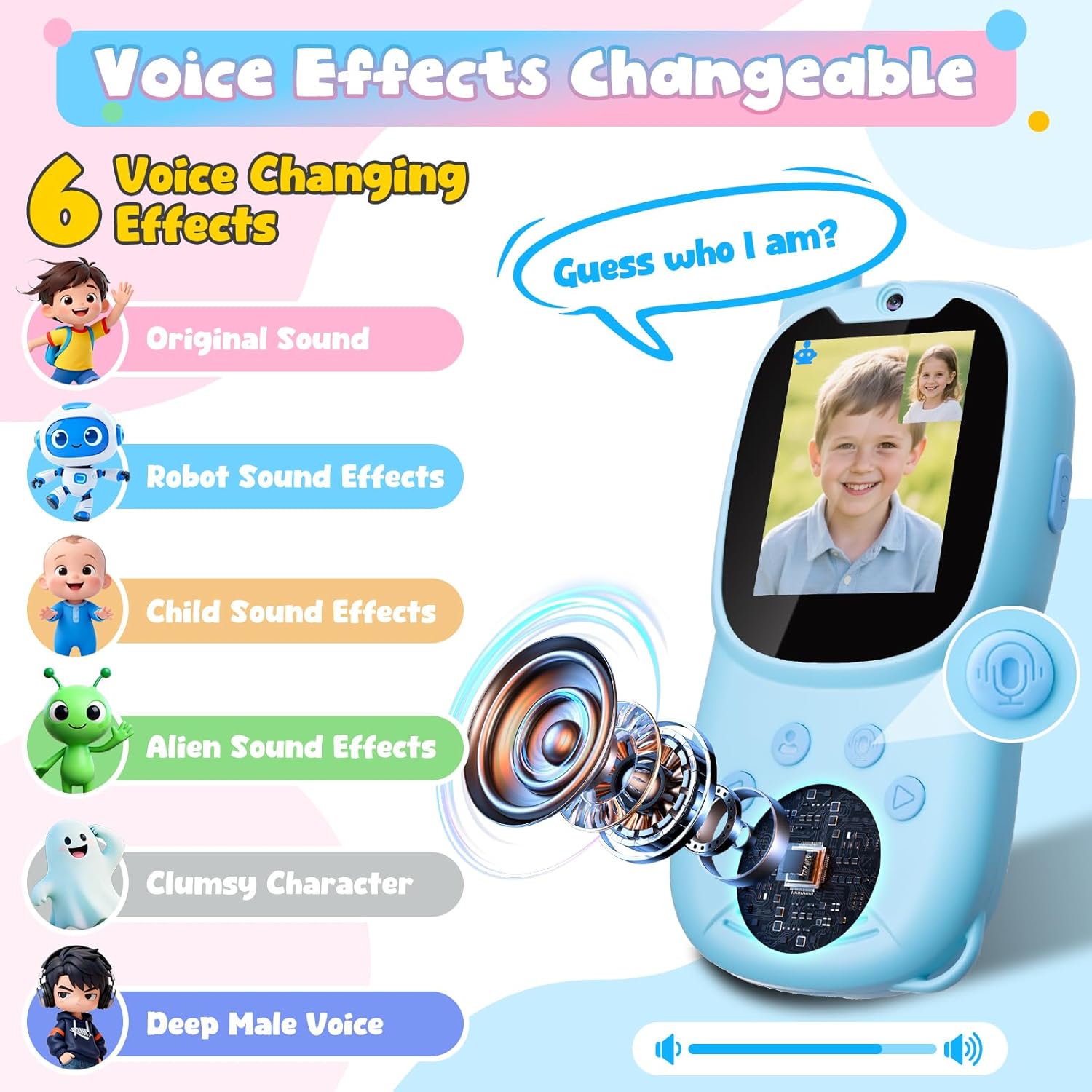 Video Walkie Talkies for Kids, Facetime Walkie Talkies Toys for Age 3-12 Boys Girls, HD Camera & Voice Changer 1000FT Long Range Recharge Kids Valentines Easter Gifts Indoor Outdoor Camp (Blue+Pink) - Image 4