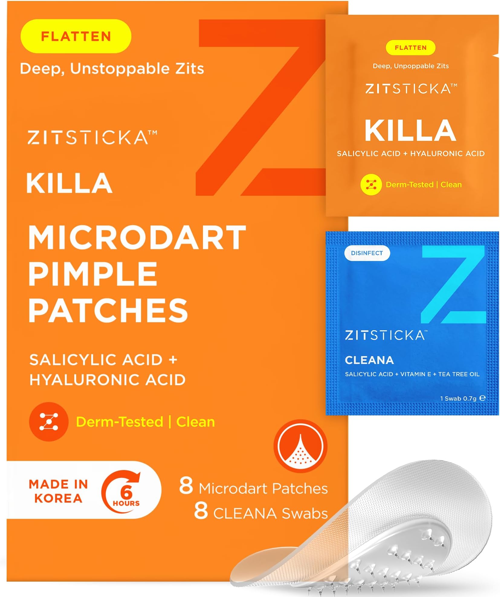 ZitSticka Killa Kit, Pimple Patch, Spot Treatment, 8 Patches And 8 Priming Swabs