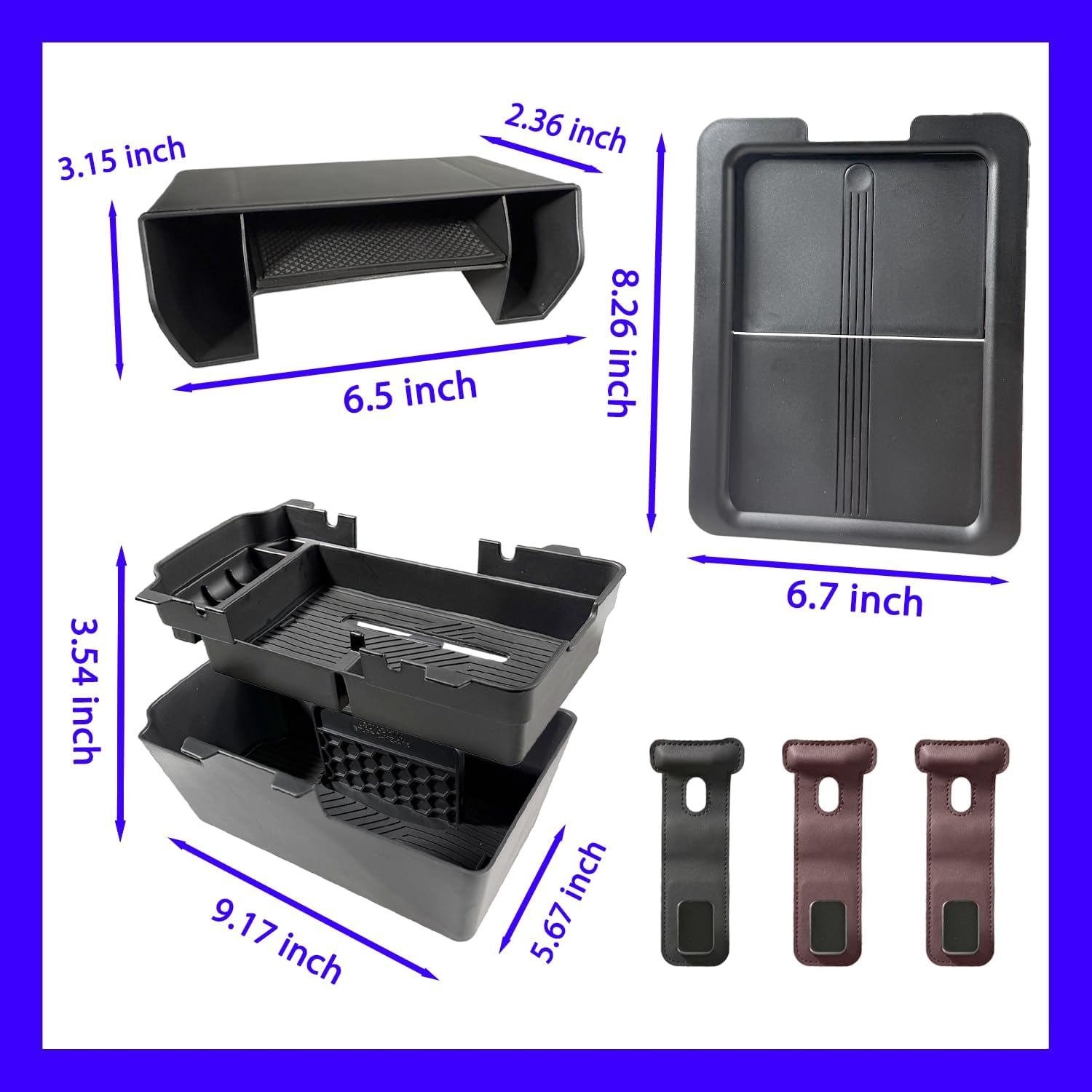 6pcs-2025 2026 Civic Center Console Organizer Hidden Storage Organizer for 2022-2026 Honda Civic 2026 Accessories 11th Gen Sedan Hatchback LX EX Sport Armrest Organizer(Not for Si/SporTouring)